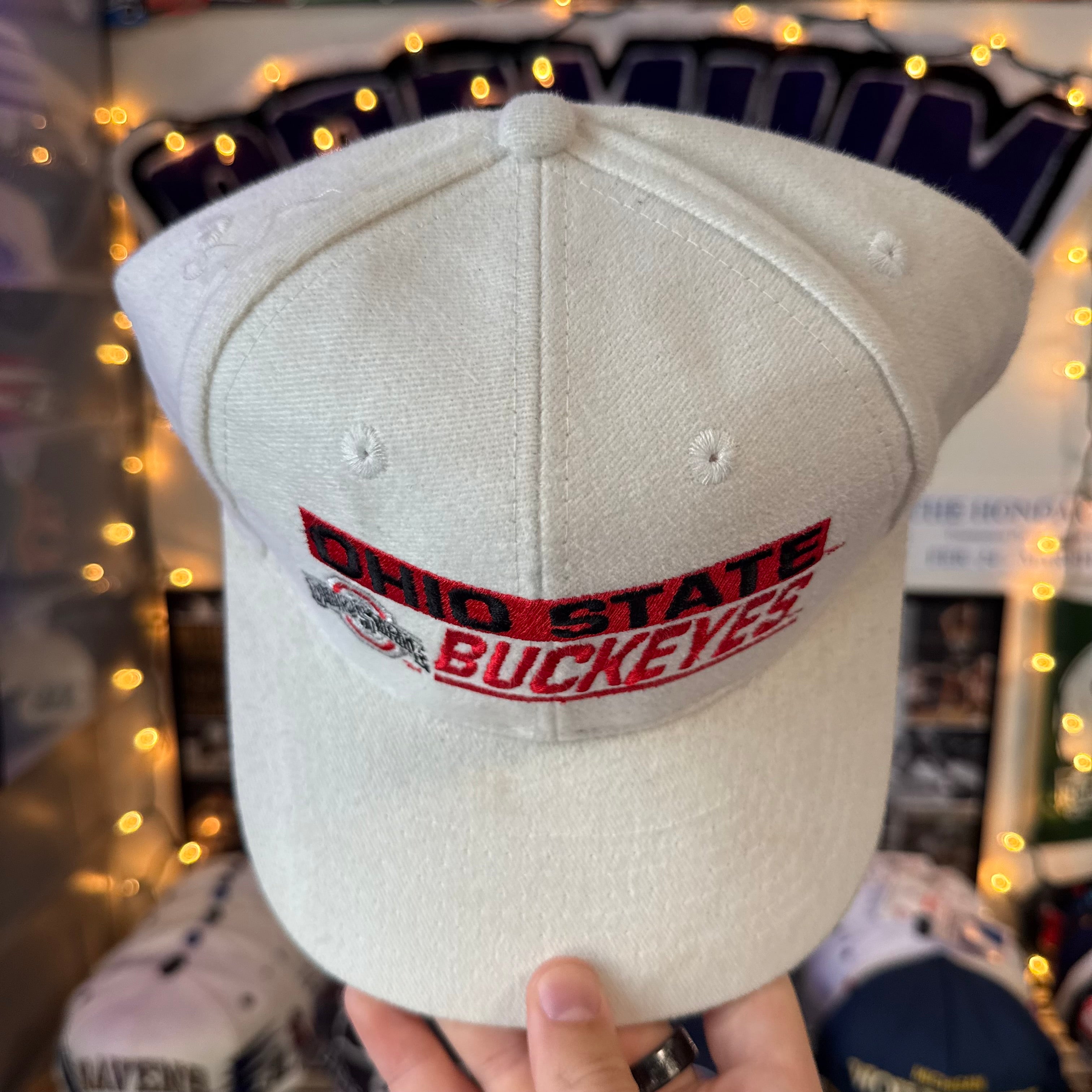Ohio State Buckeyes Shallow Fit White Logo Athletic Snapback