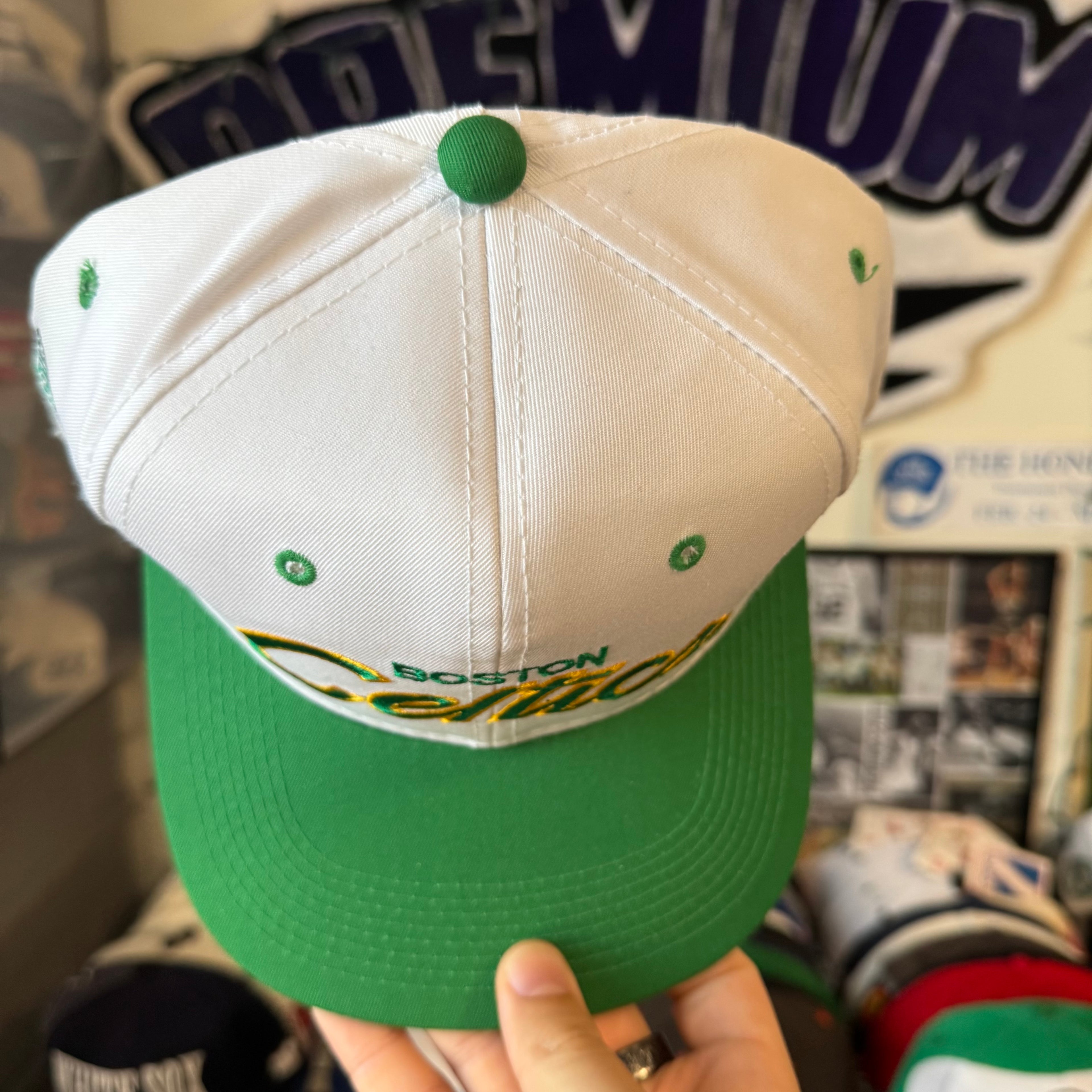 Boston Celtics Sports Specialties Double Line Script NBA Basketballs Snapback