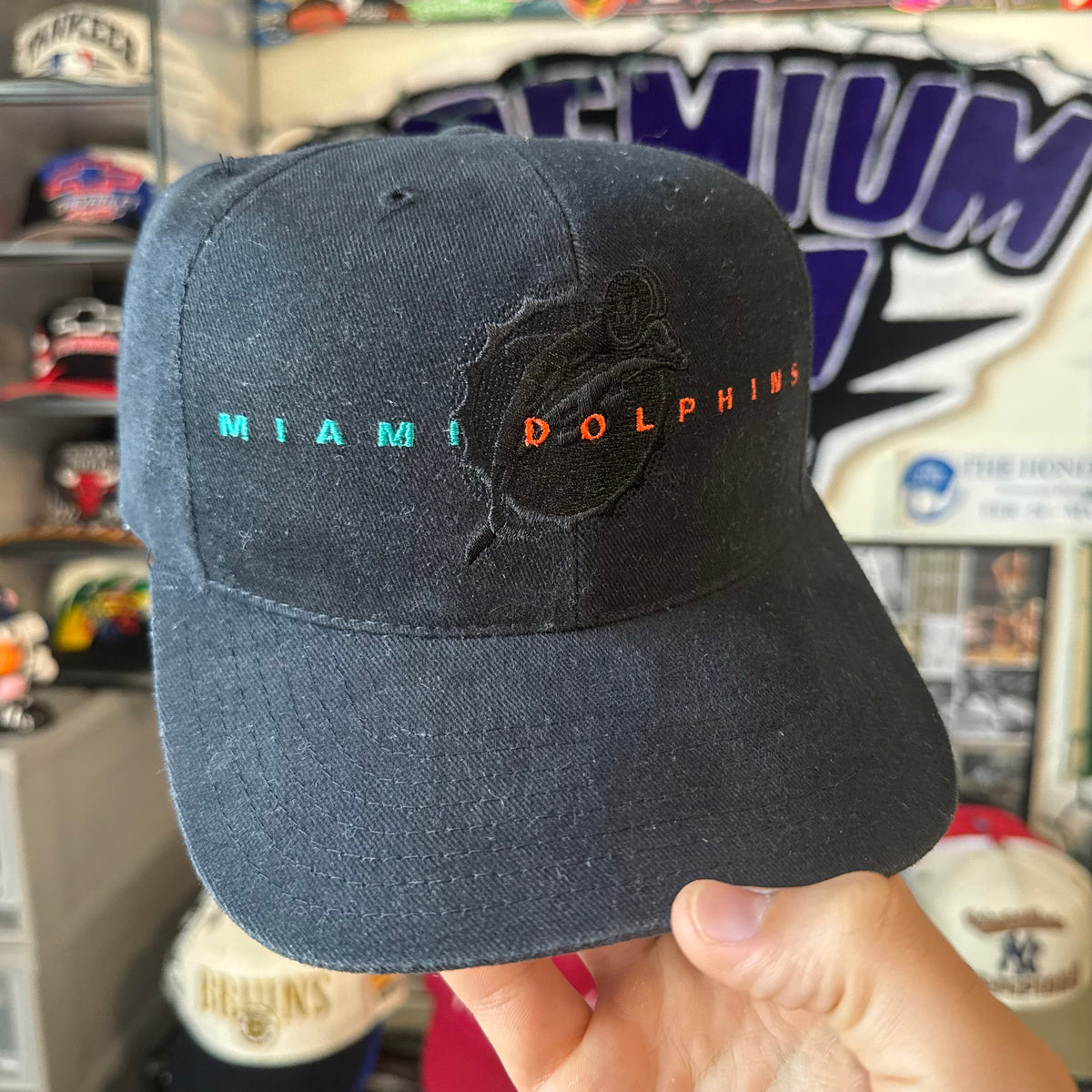 Miami Dolphins American Needle Thin Line black on black NFL Football SnapBack