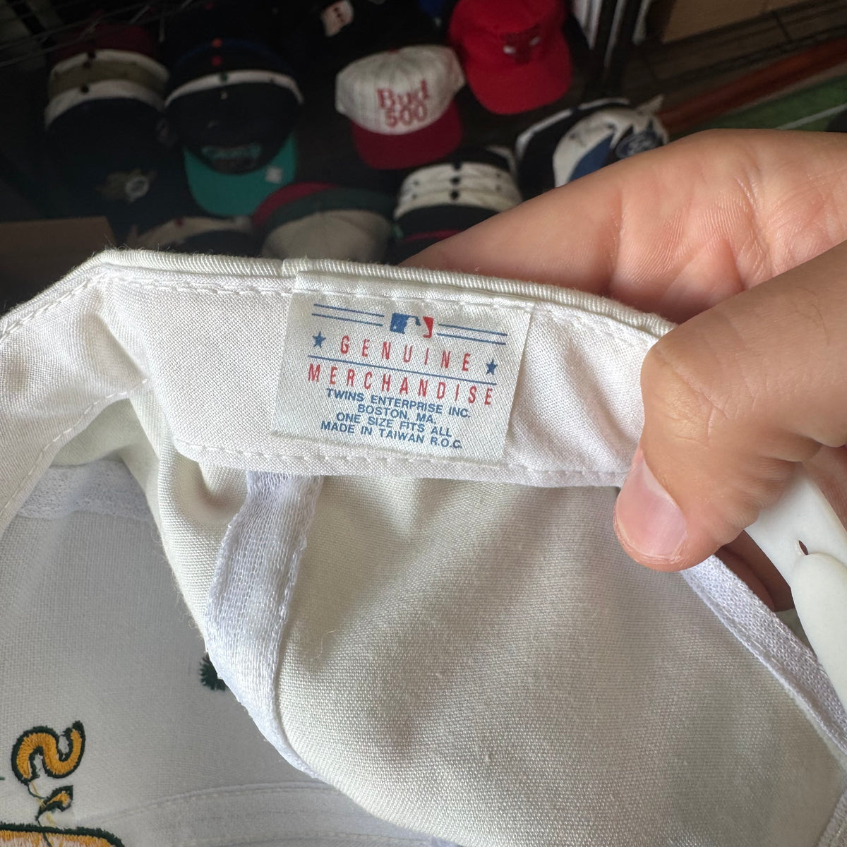 Oakland Athletics Plain Logo Twins Enterprise MLB Baseball Snapback signed by Steve Ontiveros