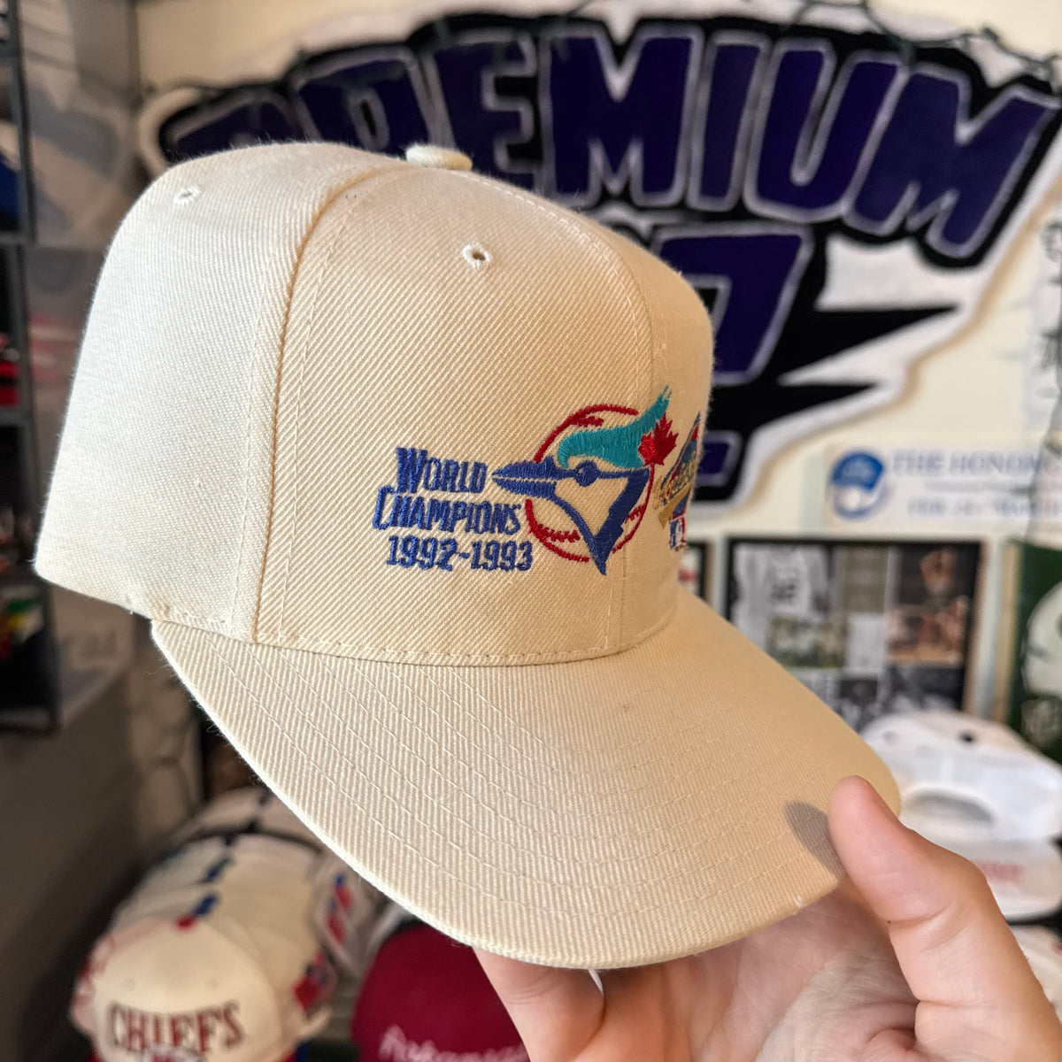 Toronto Blue Jays World Series Champions 1992 - 1993 Cream Color MLB Baseball Snapback