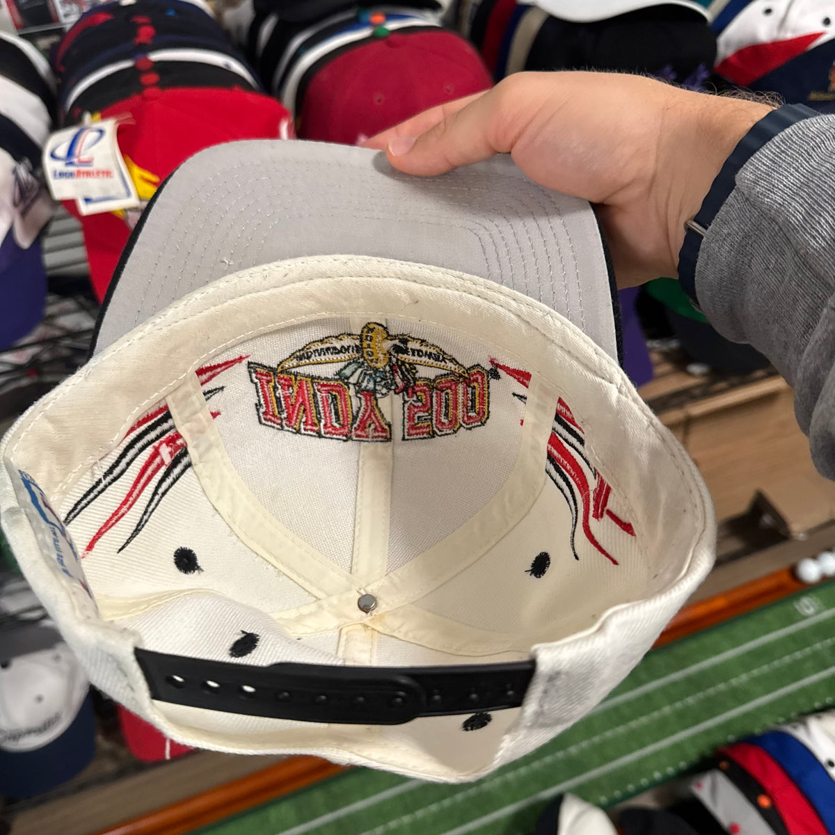 Indy 500 Logo Athletic Diamond Cut. Indy Motor Speedway 90’s Indy Car Racing Snapback