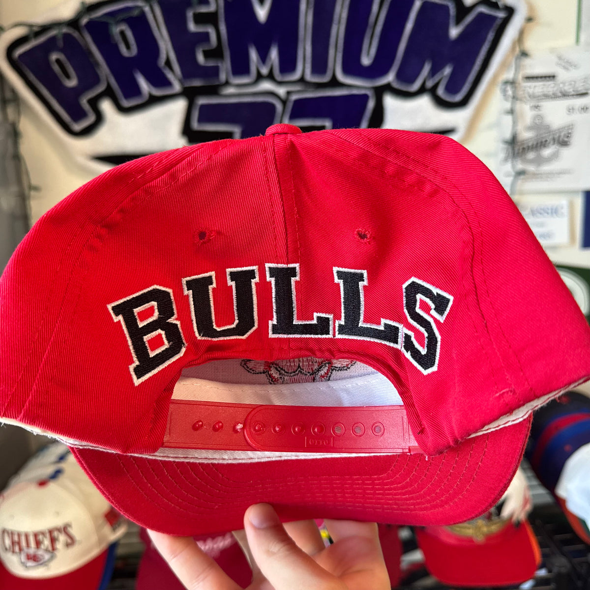 Chicago Bulls American Needle Blockhead Plain Logo front, Blockhead Spellout Back NBA Basketball Snapback