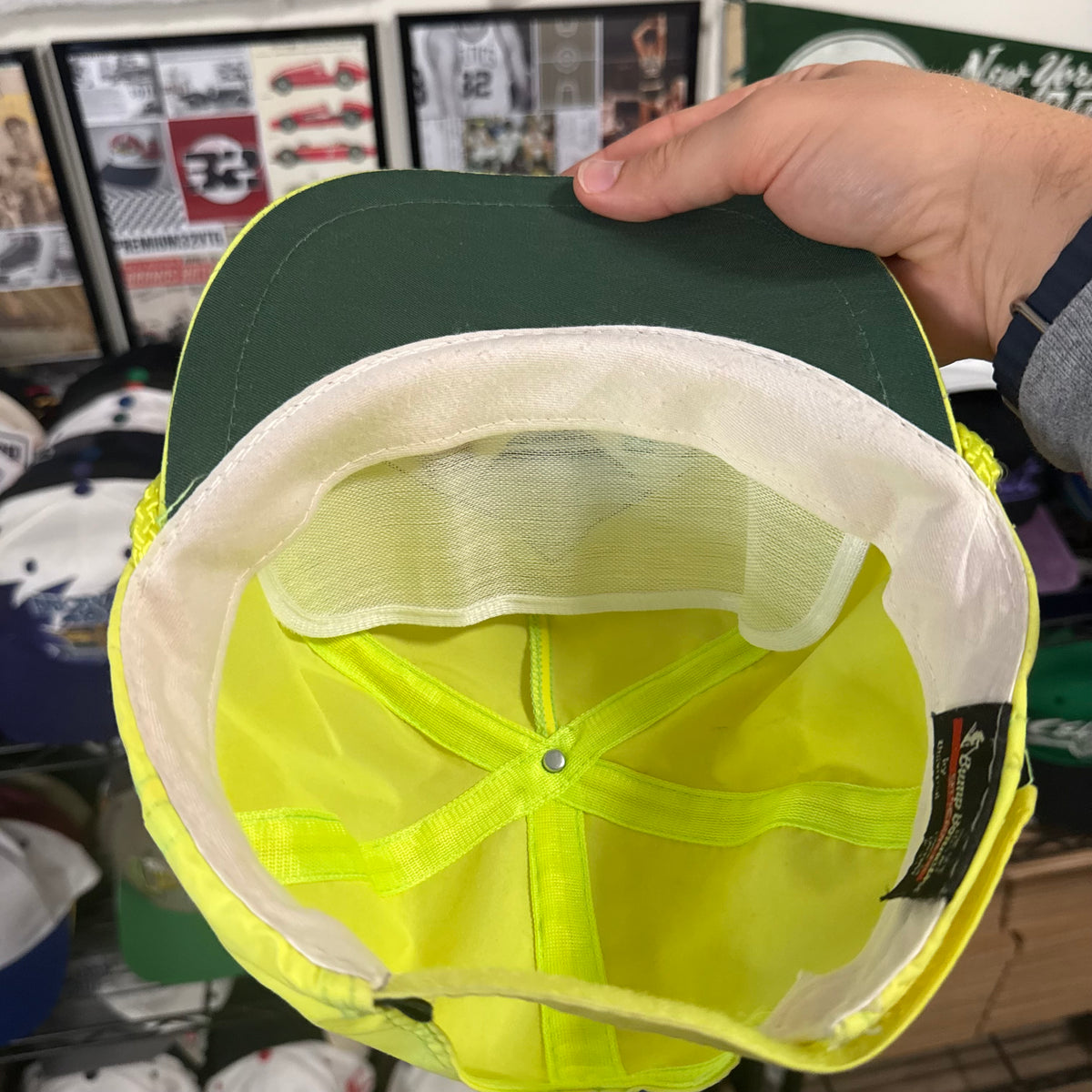 Miller Lite The Official Beer of Skiing Neon Yellow Velcro Strapback