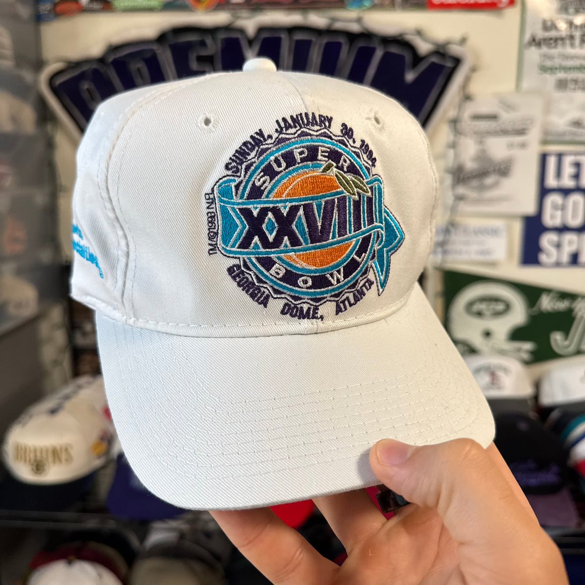 Super Bowl XXVIII 1994 Georgia Dome, Atlanta Sports Specialties White NFL Football Snapback