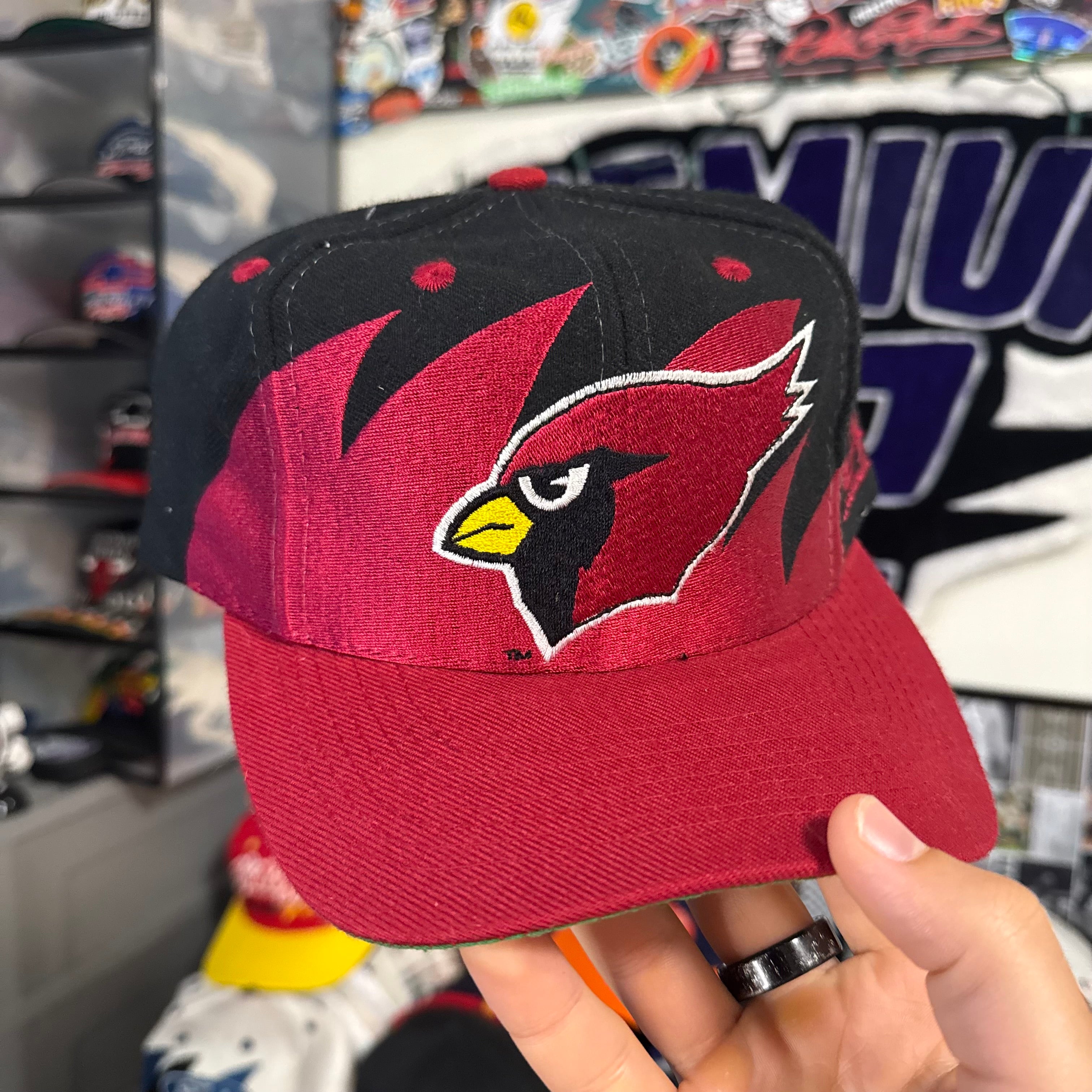 Arizona Cardinals Logo Athletic Black Dome Sharktooth Wool Blend