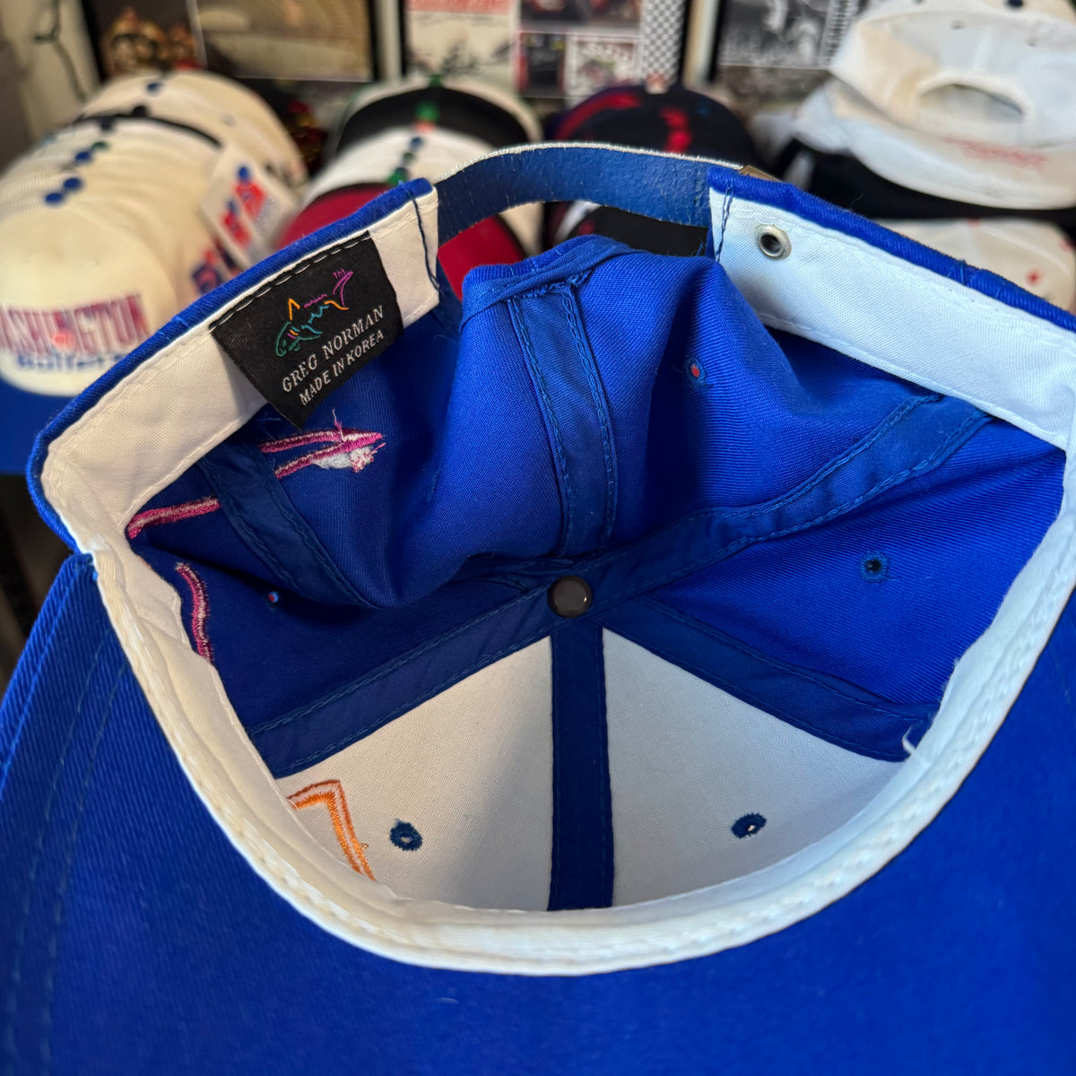 Greg Norman Shark Blue Vintage Golf Strapback Hat