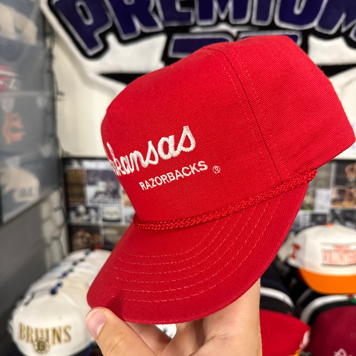 University of Arkansas Razorbacks Script Style Lightweight Trucker Rope NCAA College Snapback