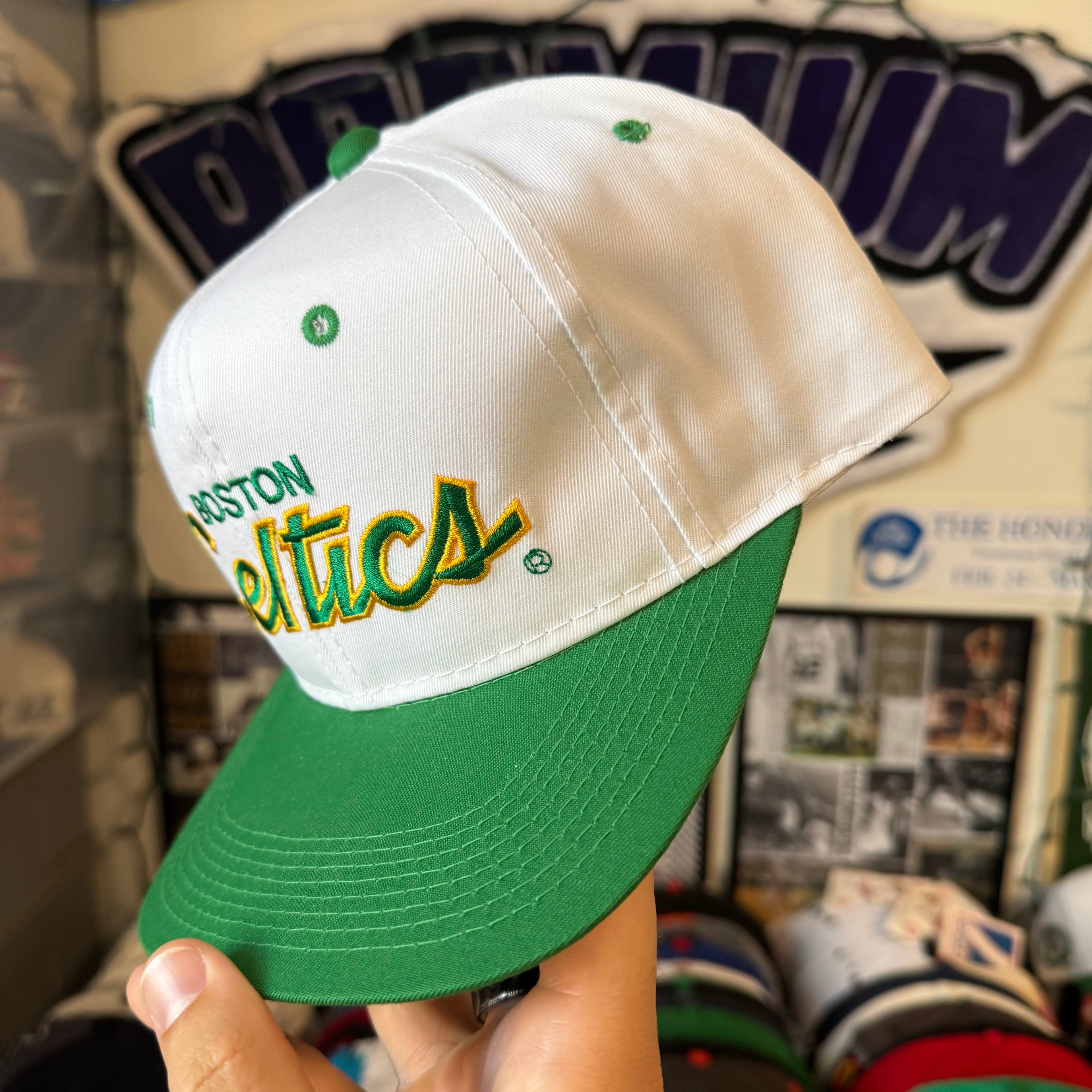 Boston Celtics Sports Specialties Double Line Script NBA Basketballs Snapback