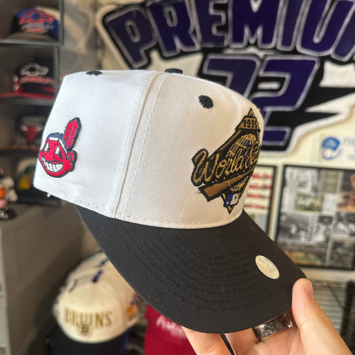 World Series 1995 Cleveland Indians vs Atlanta Braves Logo 7 MLB Baseball Snapback