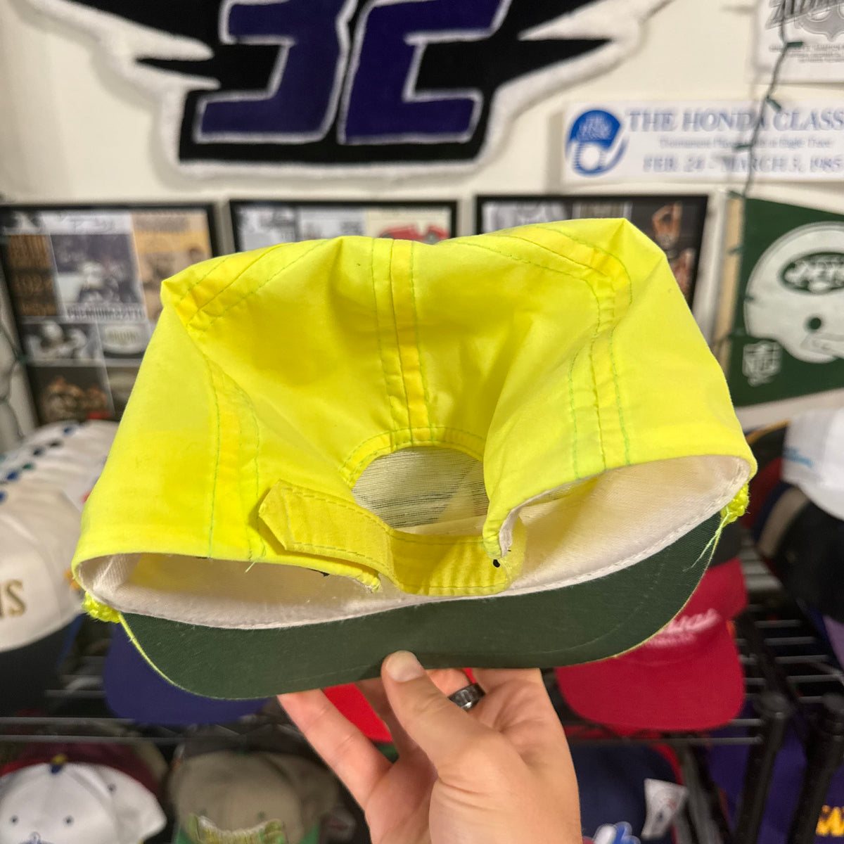 Miller Lite The Official Beer of Skiing Neon Yellow Velcro Strapback
