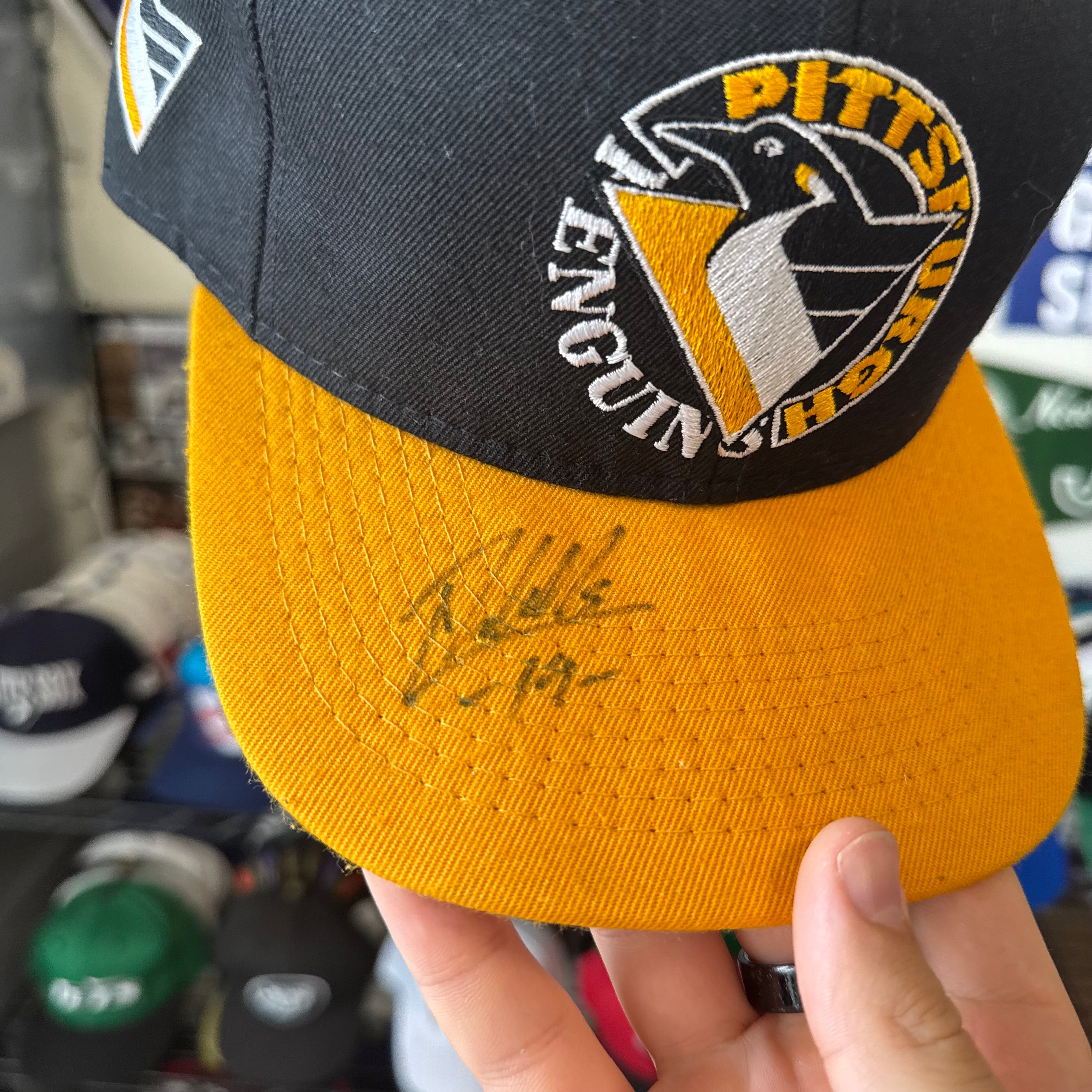 Pittsburgh Penguins Circle Logo Brian Trottier Signed #1 Apparel NHl Hockey Snapback