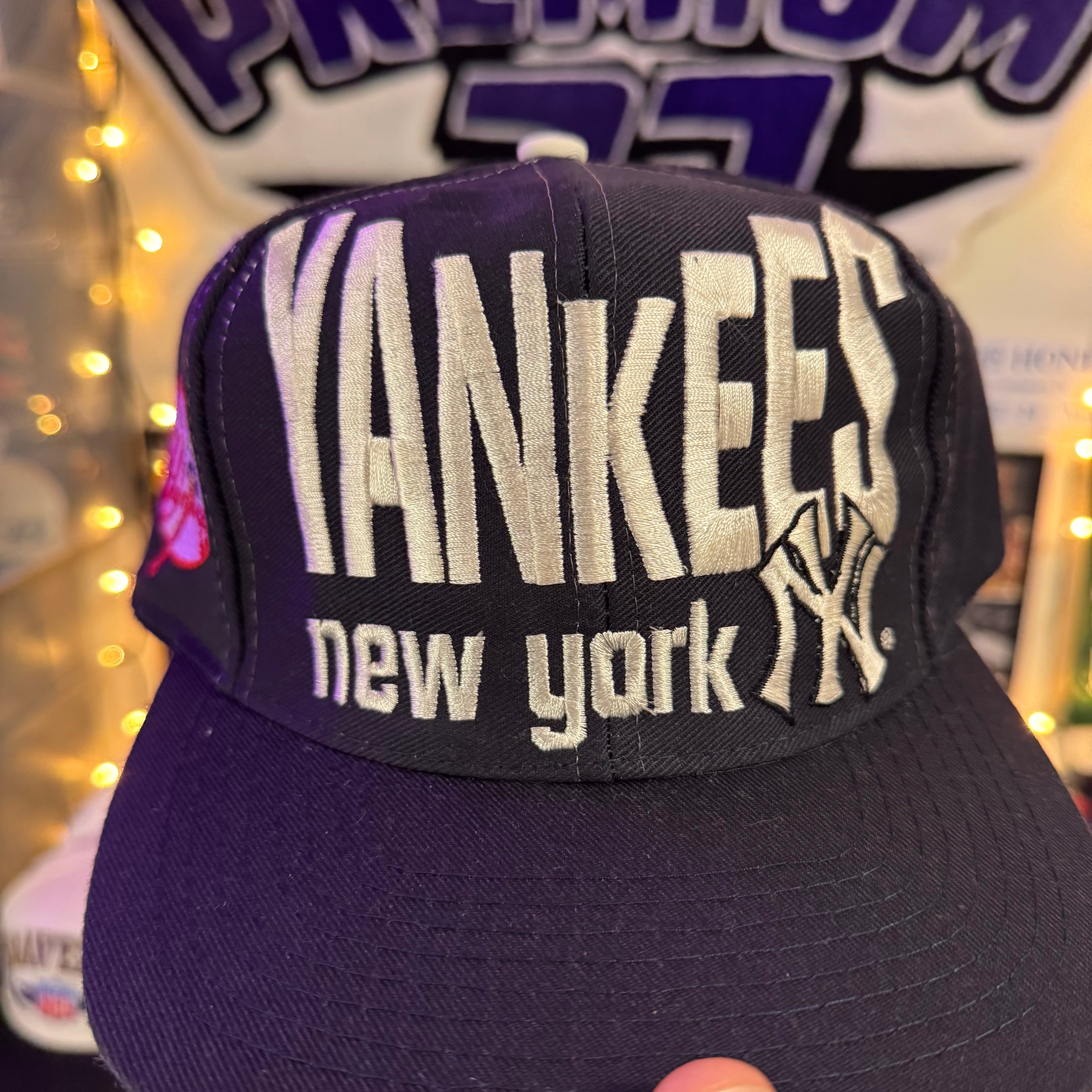 New York Yankees Large Arched Spell Out MLB Logo 7 Snapback