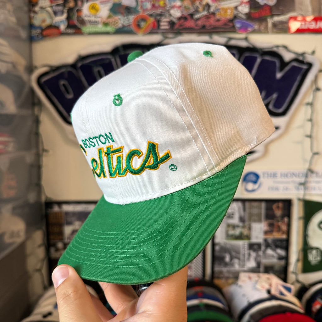 Boston Celtics Sports Specialties Double Line Script NBA Basketball Snapback *flaw*
