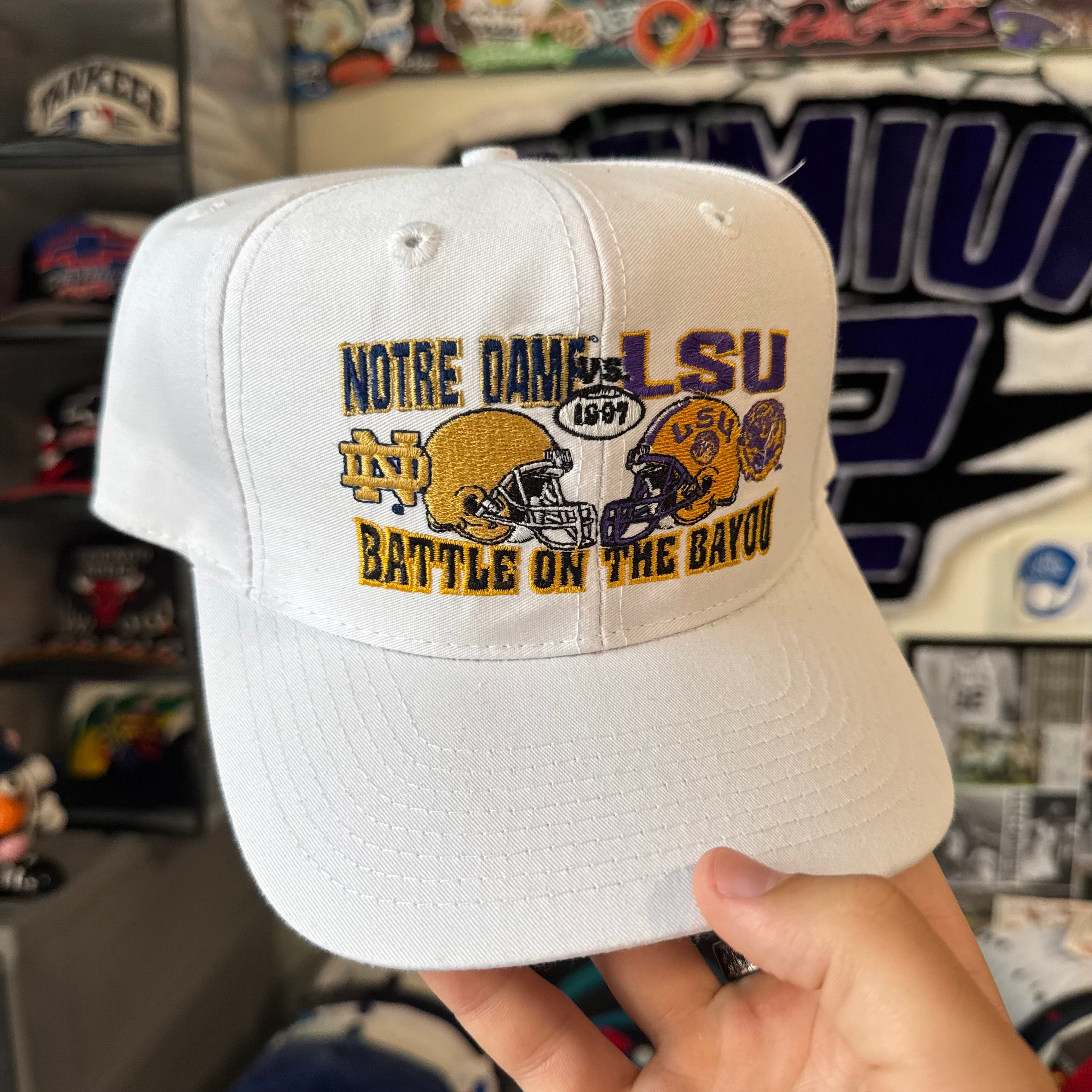 Battle on the Bayou 1997 Notre Dame vs LSU NCAA Football Snapback
