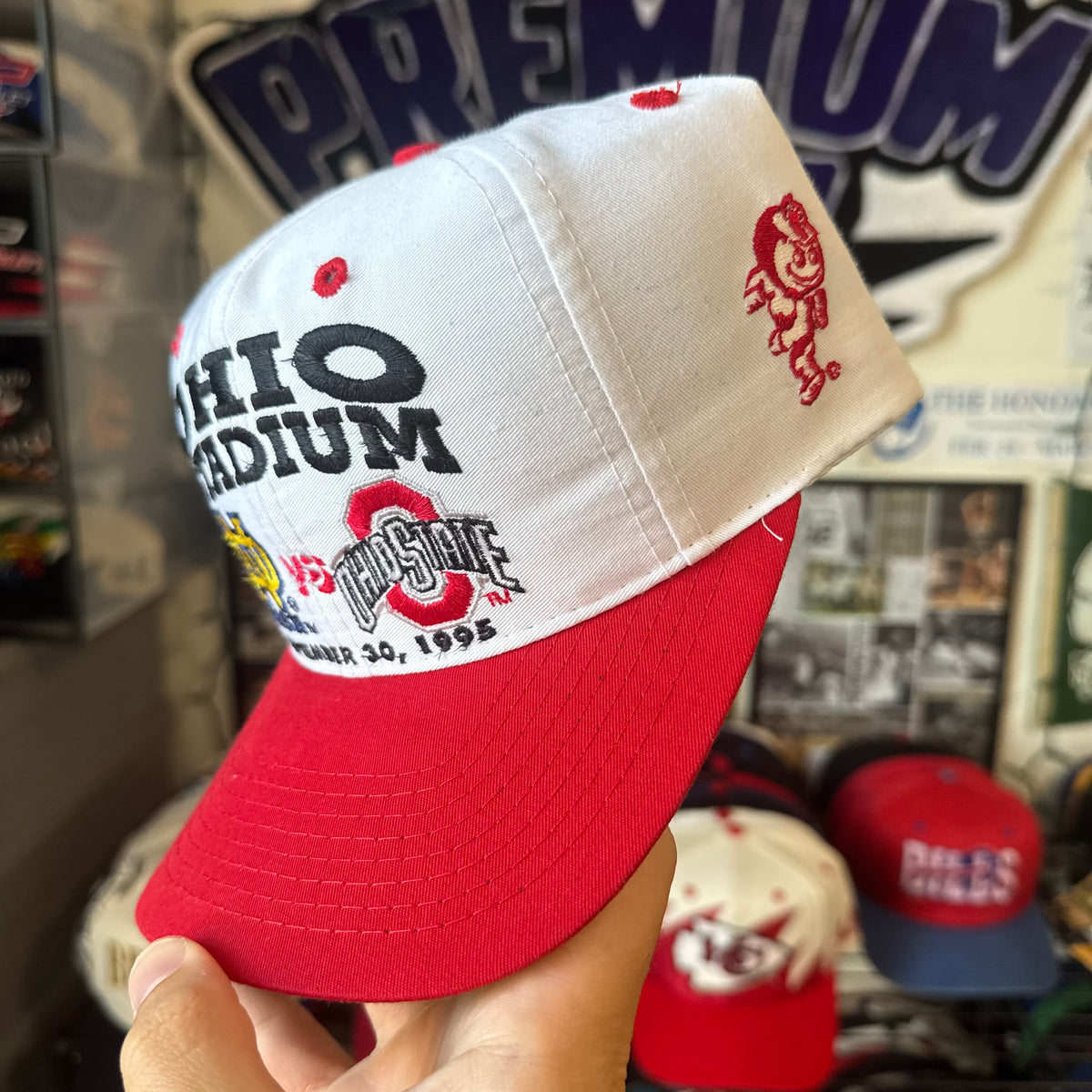 Ohio Stadium 1995 University of Notre Dame Irish vs Ohio State University Buckeyes Logo 7 NCAA College Football Snapback