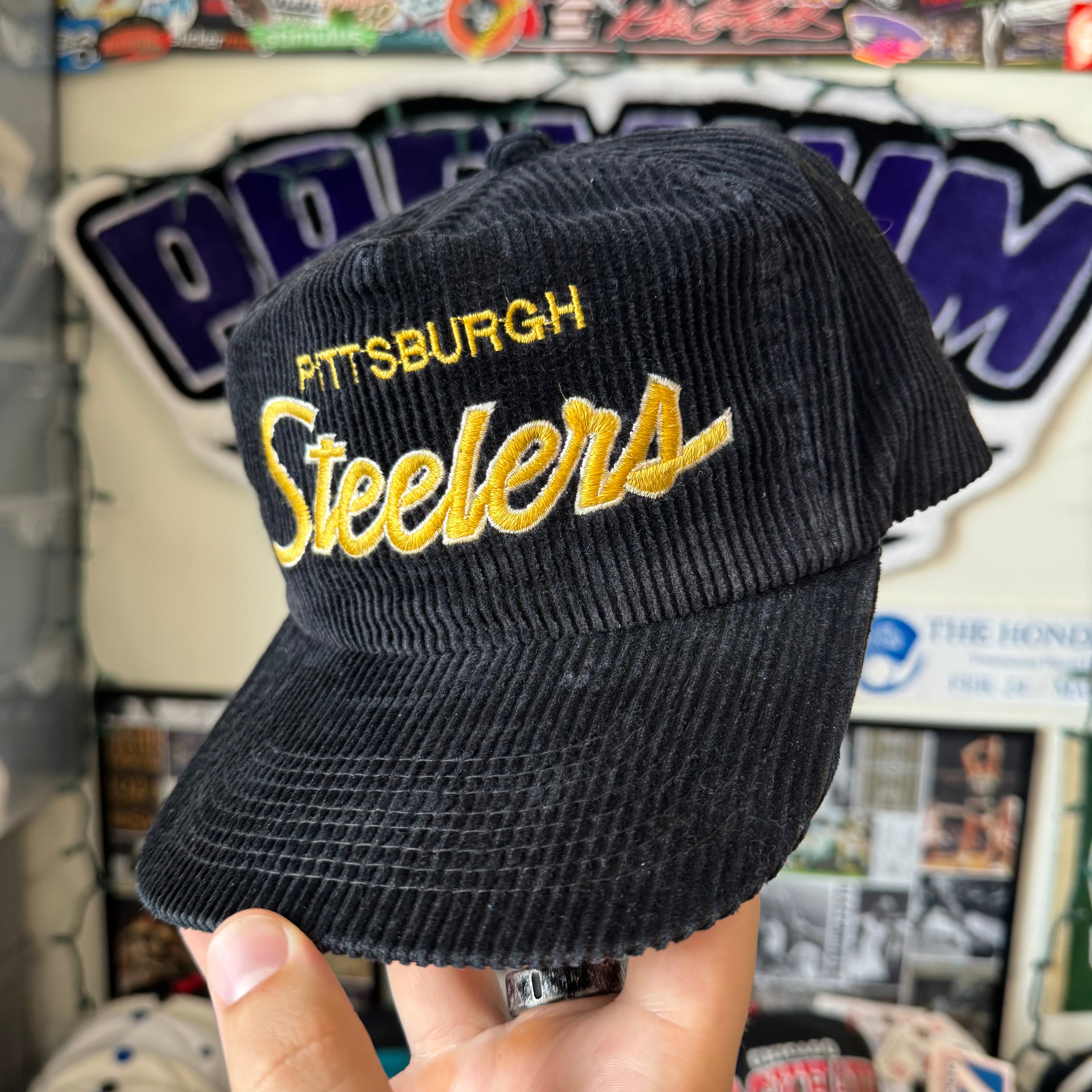 Pittsburgh Steelers Corduroy Sports Specialties Double Line Script NFL Football Zipperback