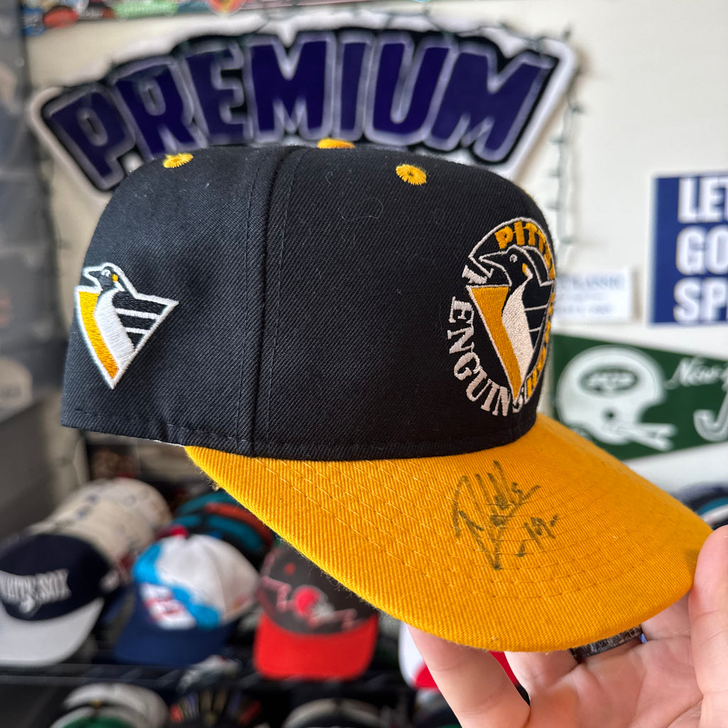 Pittsburgh Penguins Circle Logo Brian Trottier Signed #1 Apparel NHl Hockey Snapback