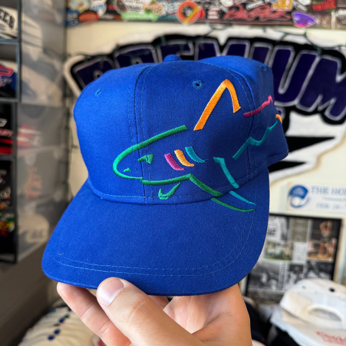 Greg Norman Shark Blue Vintage Golf Strapback Hat