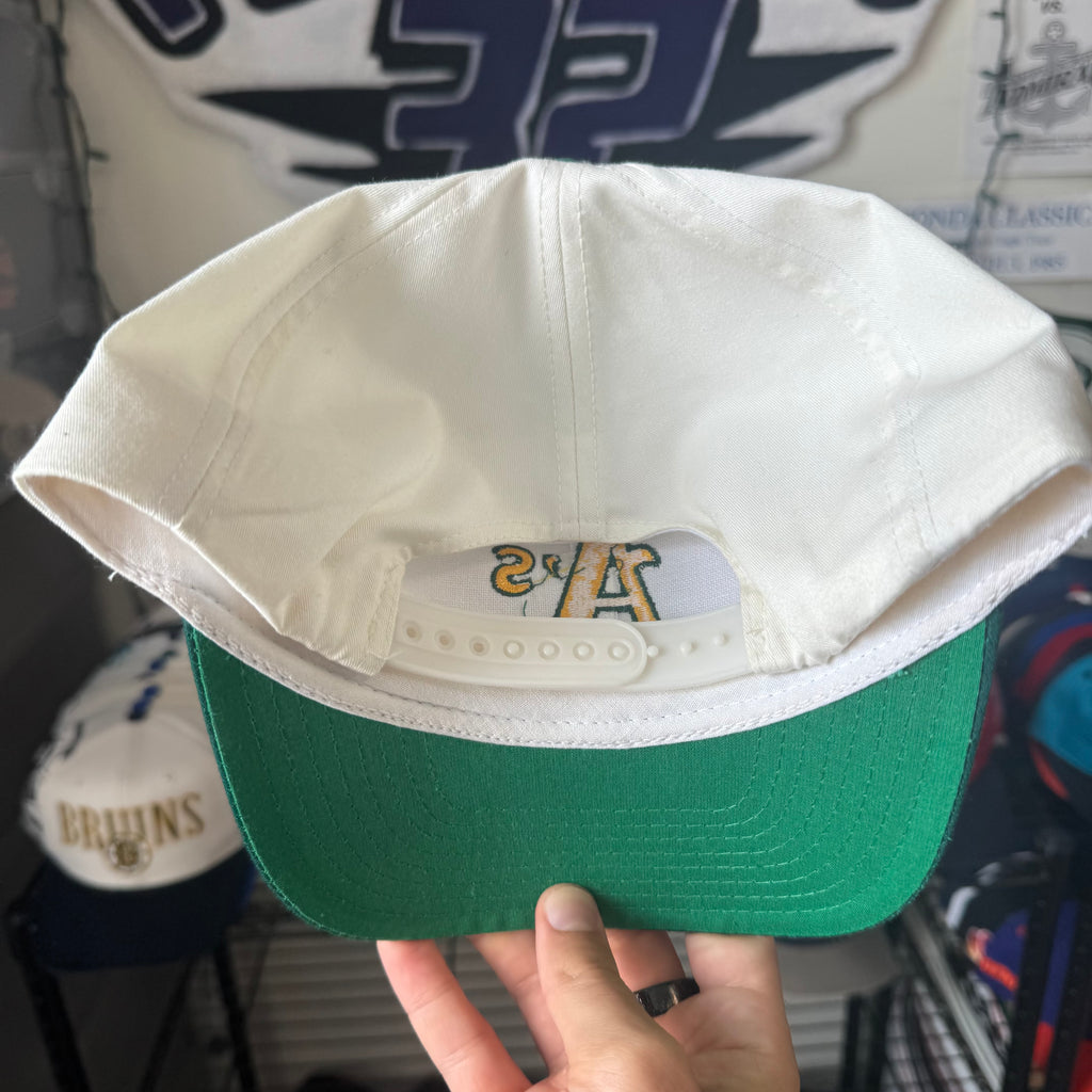 Oakland Athletics Plain Logo Twins Enterprise MLB Baseball Snapback signed by Steve Ontiveros
