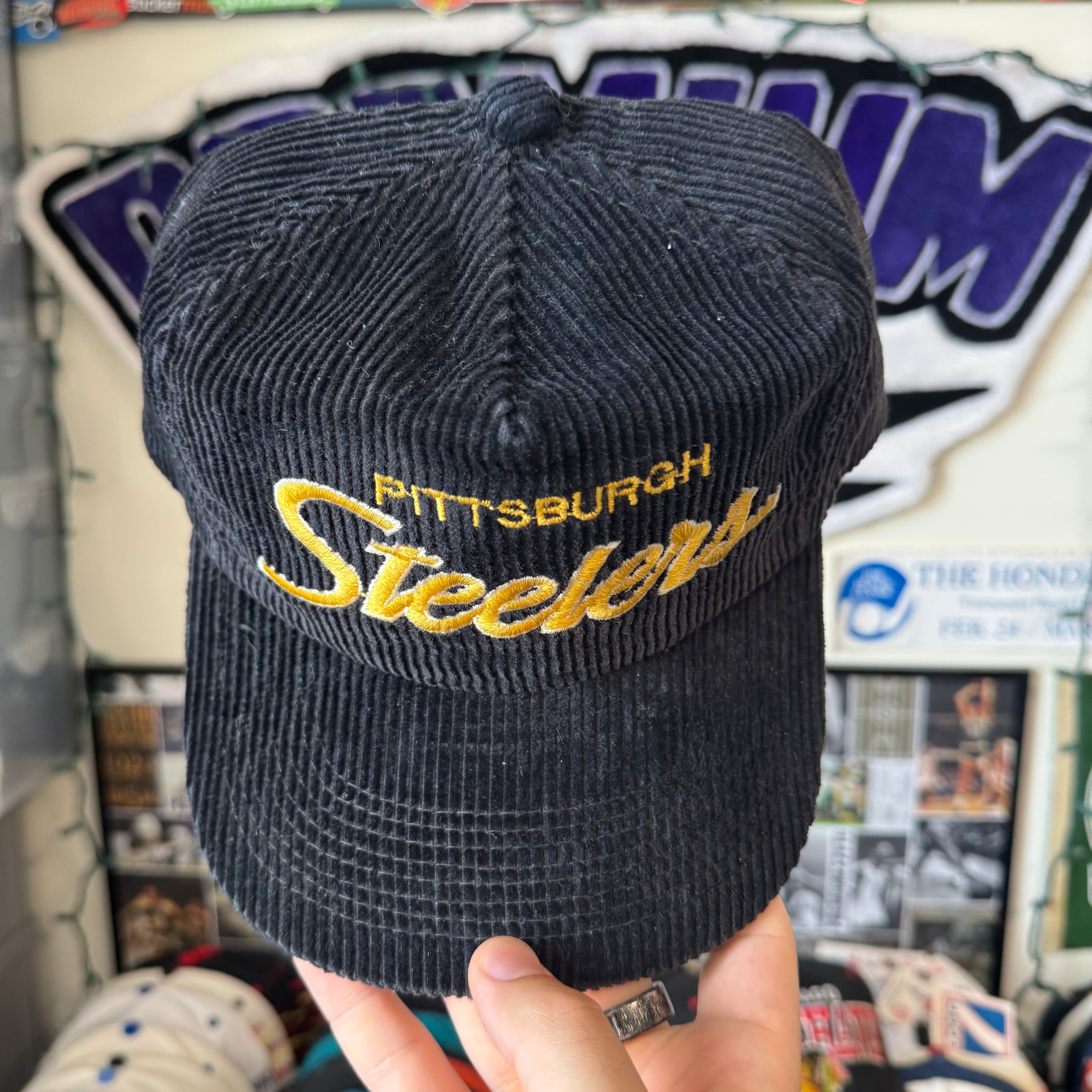 Pittsburgh Steelers Corduroy Sports Specialties Double Line Script NFL Football Zipperback