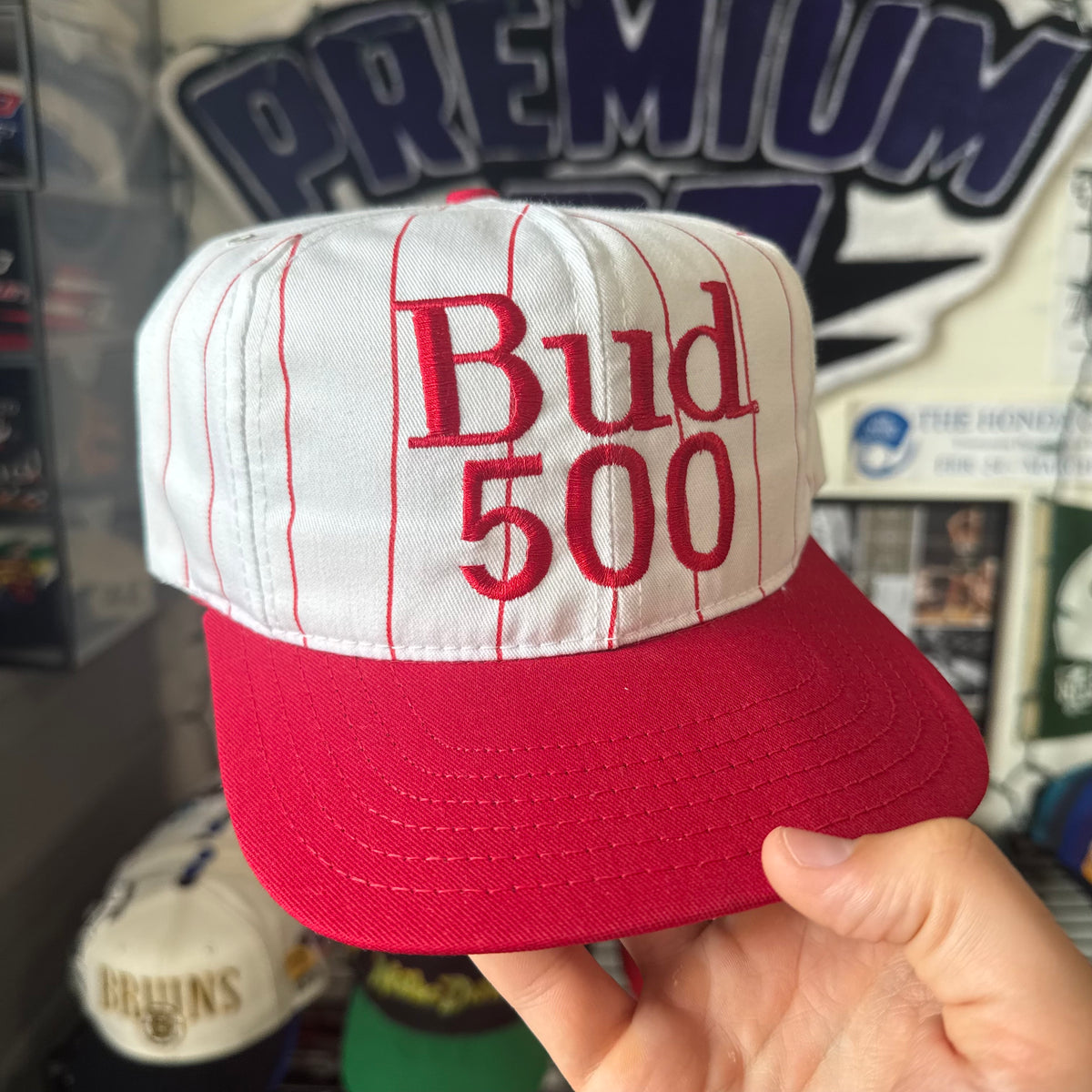 Bud 500 NASCAR Racing Budweiser Pinstripe Snapback