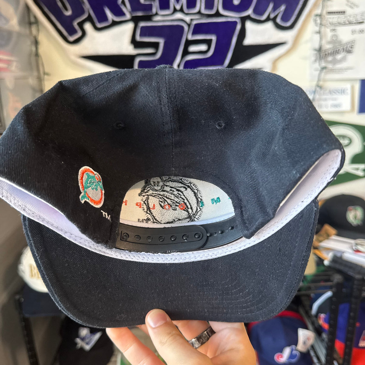 Miami Dolphins American Needle Thin Line black on black NFL Football SnapBack
