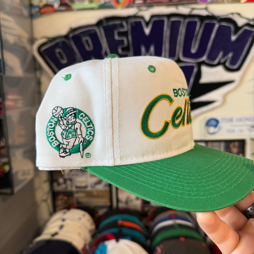Boston Celtics Sports Specialties Double Line Script NBA Basketball Snapback *flaw*