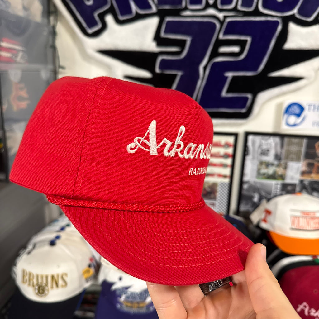 University of Arkansas Razorbacks Script Style Lightweight Trucker Rope NCAA College Snapback