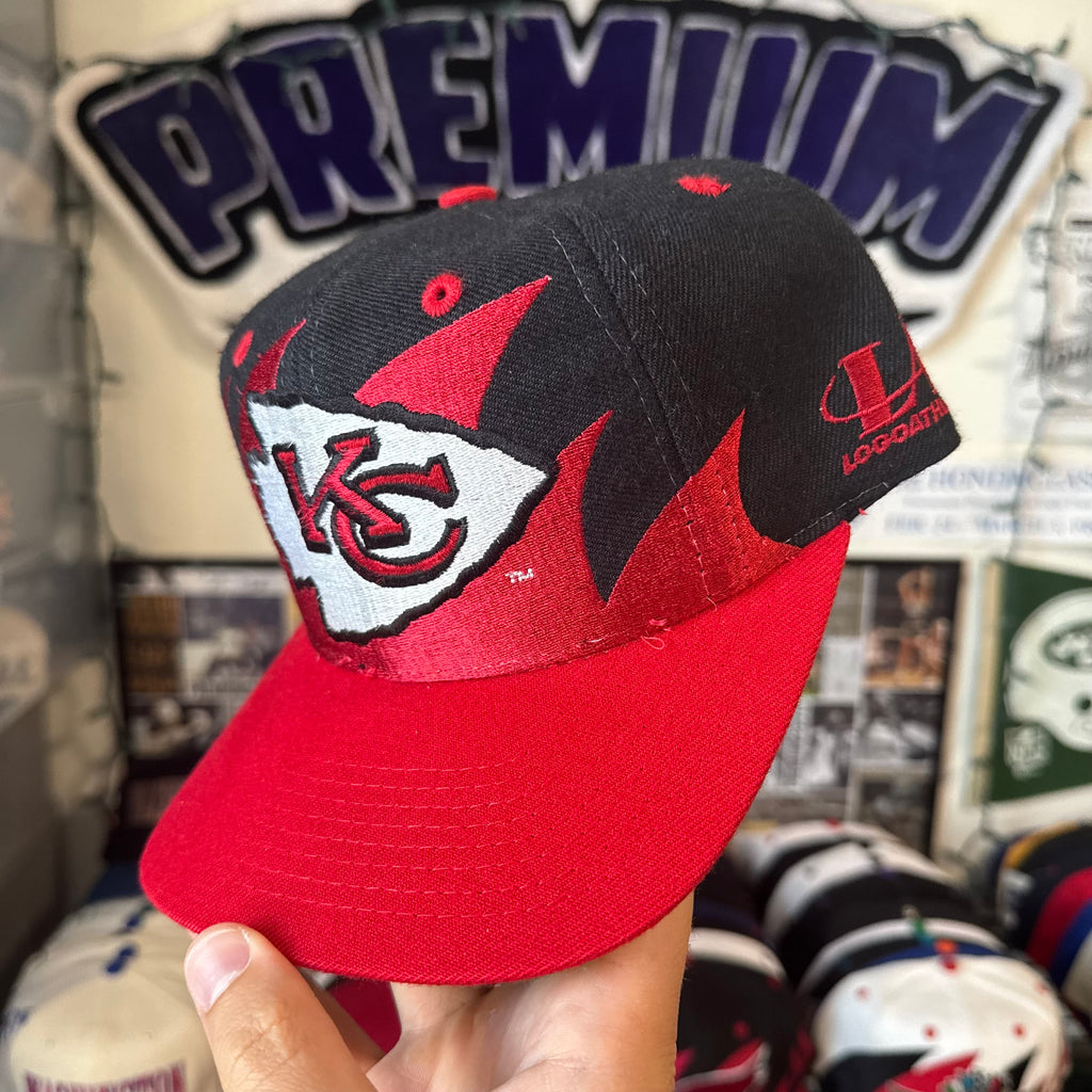 Kansas City Chiefs Black Dome Logo Athletic Sharktooth NFL Football SnapBack