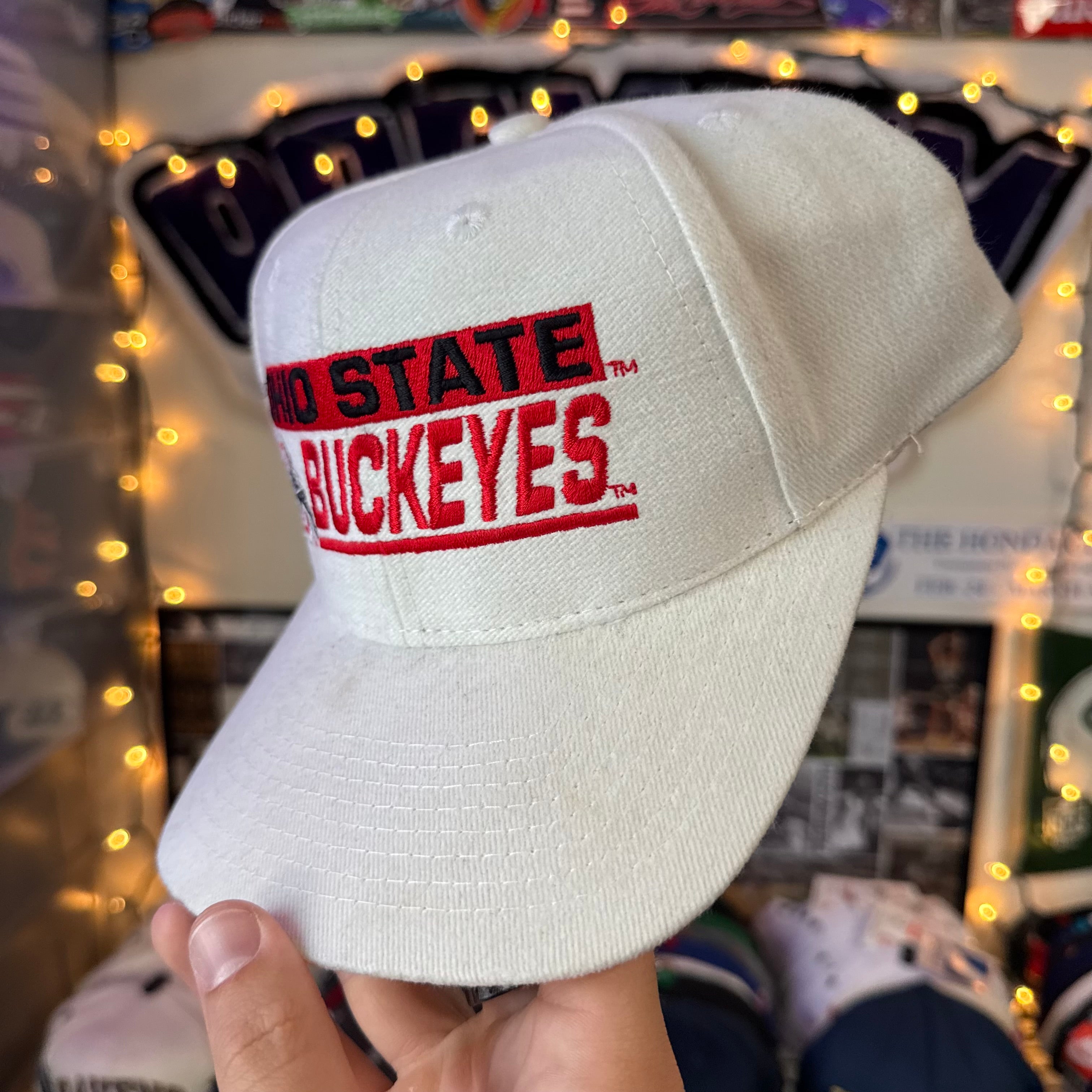 Ohio State Buckeyes Shallow Fit White Logo Athletic Snapback