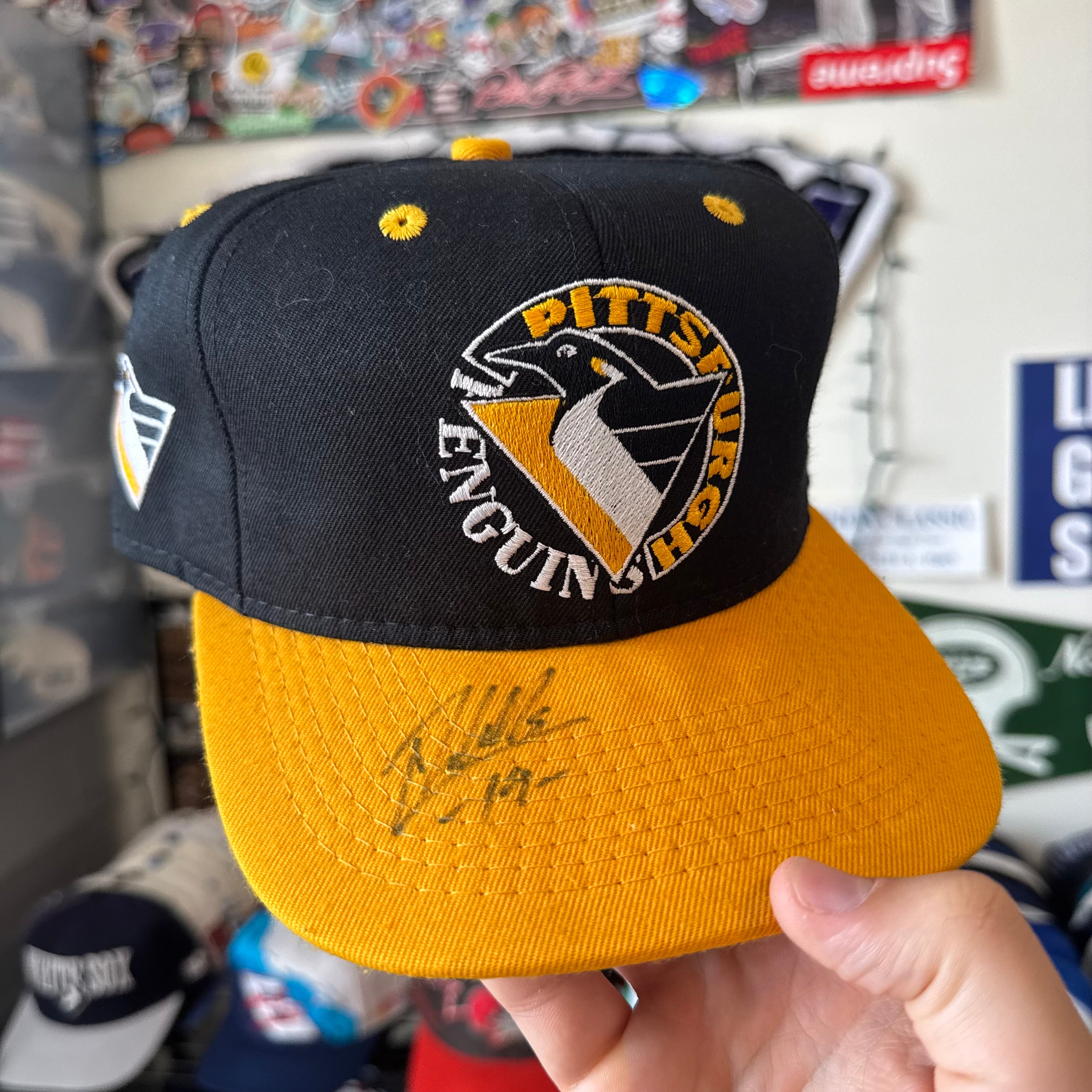 Pittsburgh Penguins Circle Logo Brian Trottier Signed #1 Apparel NHl Hockey Snapback