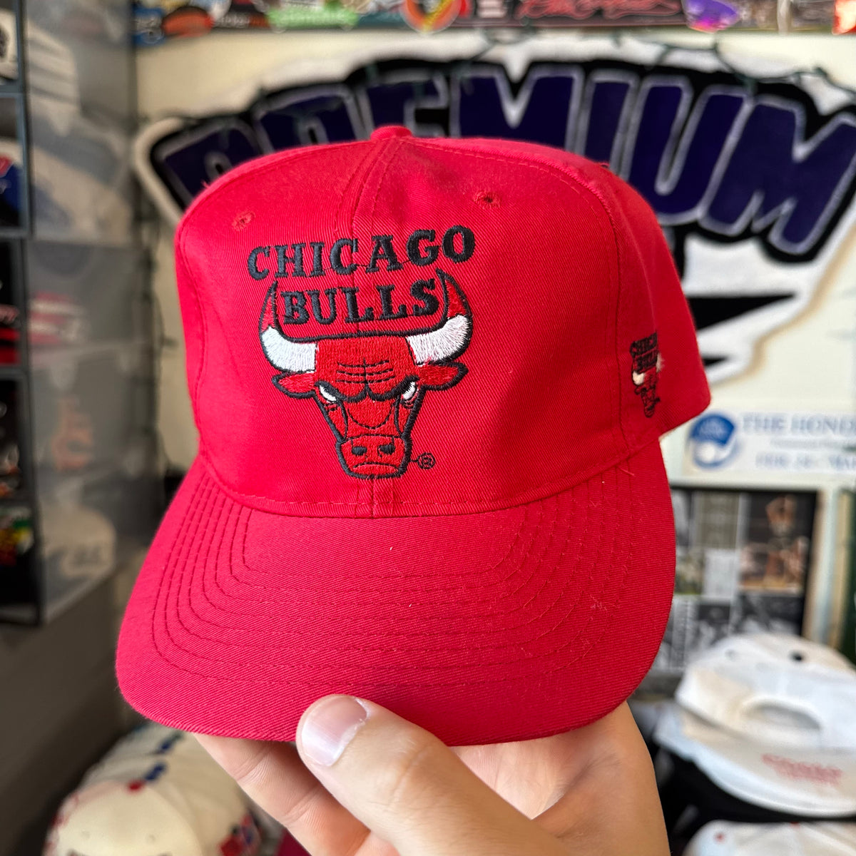 Chicago Bulls American Needle Blockhead Plain Logo front, Blockhead Spellout Back NBA Basketball Snapback