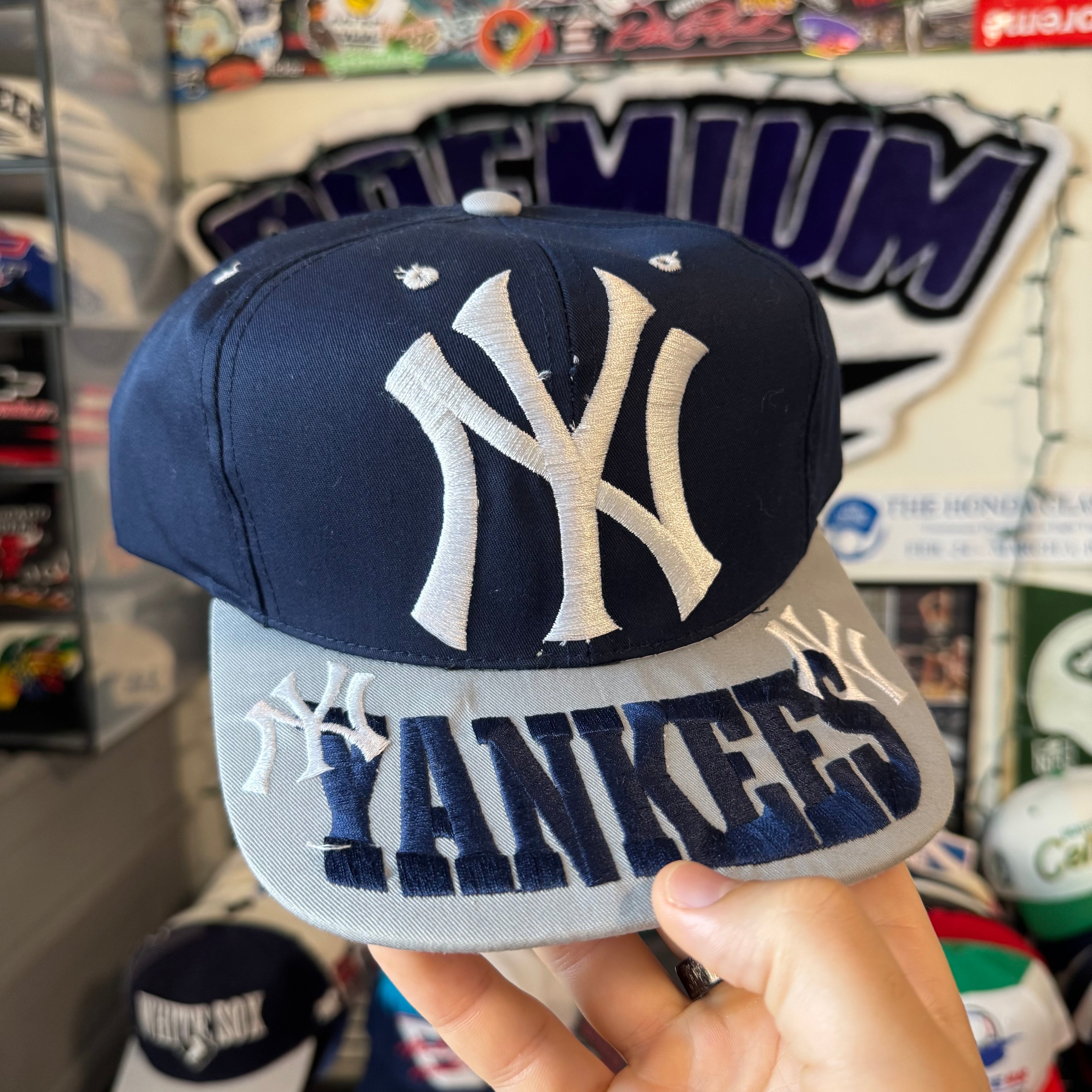 New York Yankees Brim Spell Out MLB Baseball Snapback