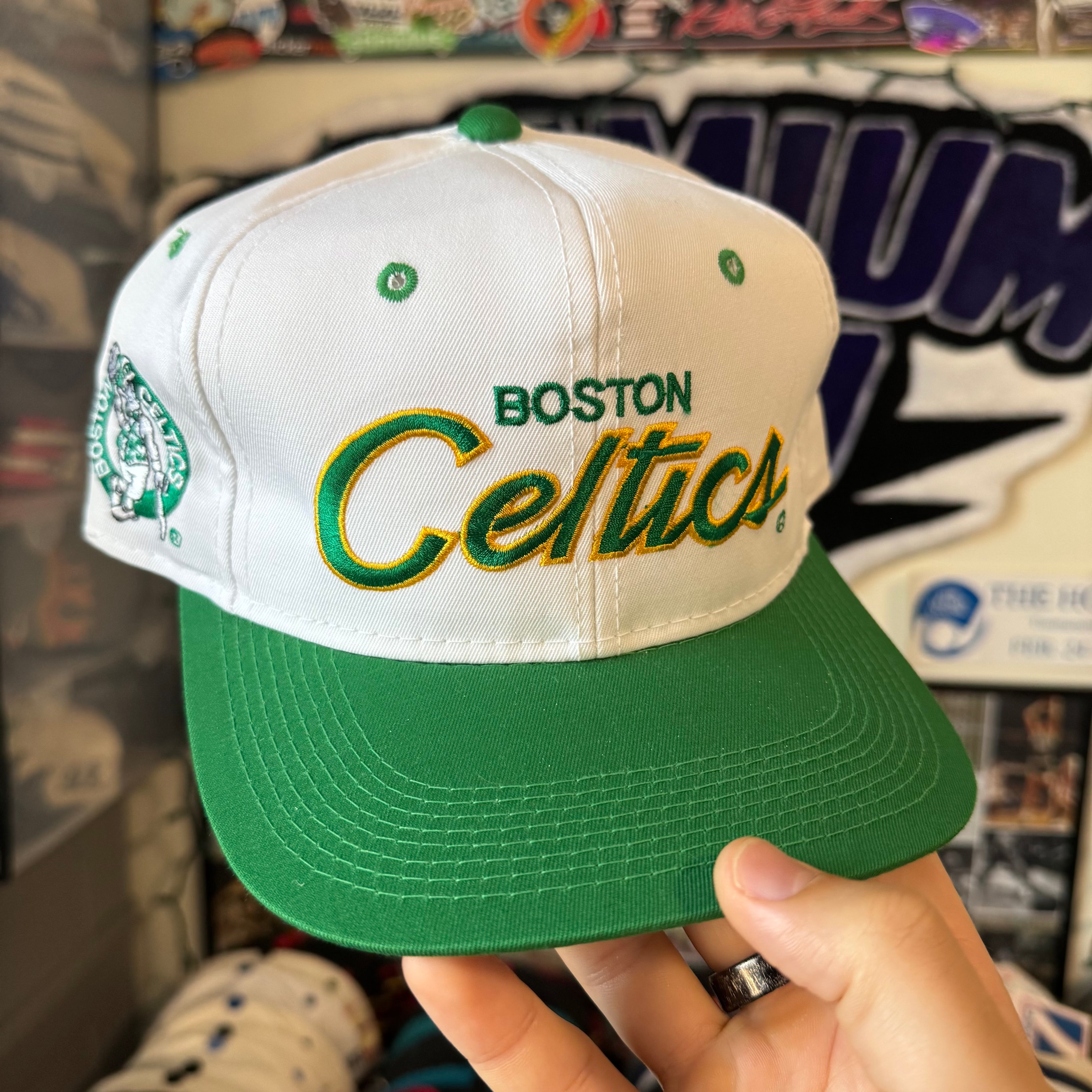 Boston Celtics Sports Specialties Double Line Script NBA Basketballs Snapback