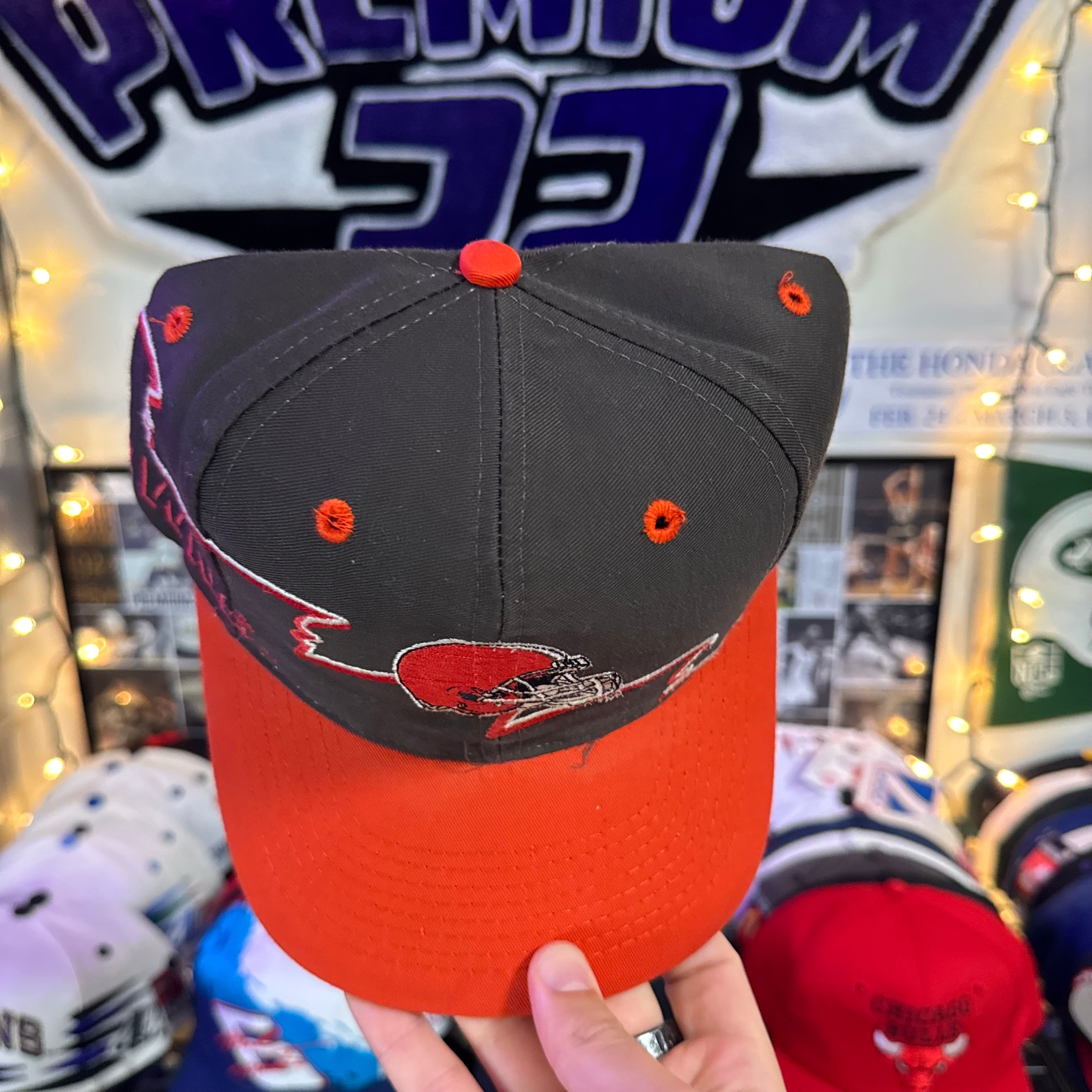 Cleveland Browns Reverse Sharktooth / Ghost Sharktooth Logo 7 NFL Snapback