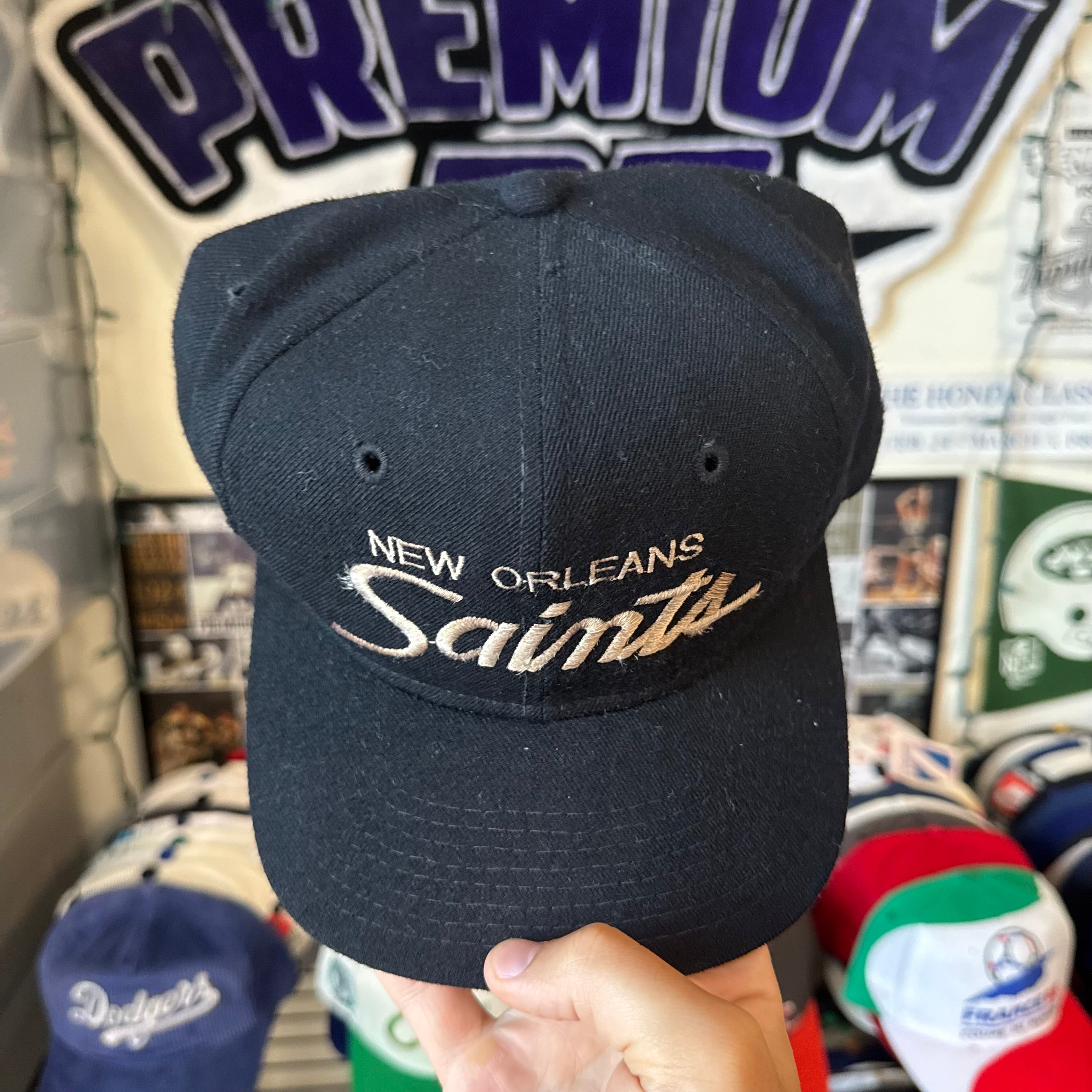 New Orleans Saints Sports Specialties Single Line Script NFL Football SnapBack *flaw