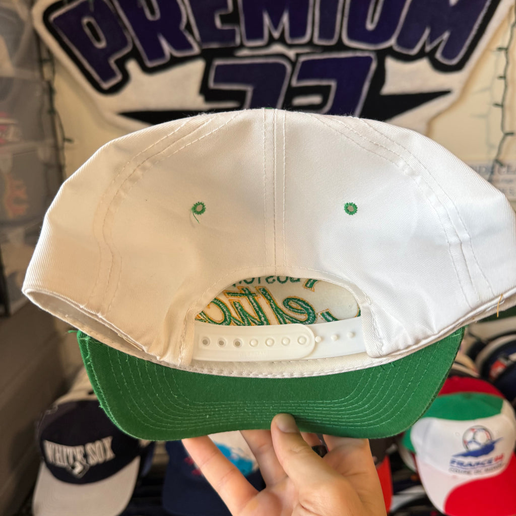 Boston Celtics Sports Specialties Double Line Script NBA Basketball Snapback *flaw*