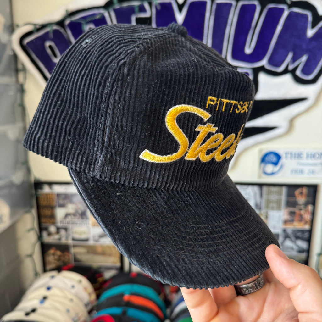 Pittsburgh Steelers Corduroy Sports Specialties Double Line Script NFL Football Zipperback