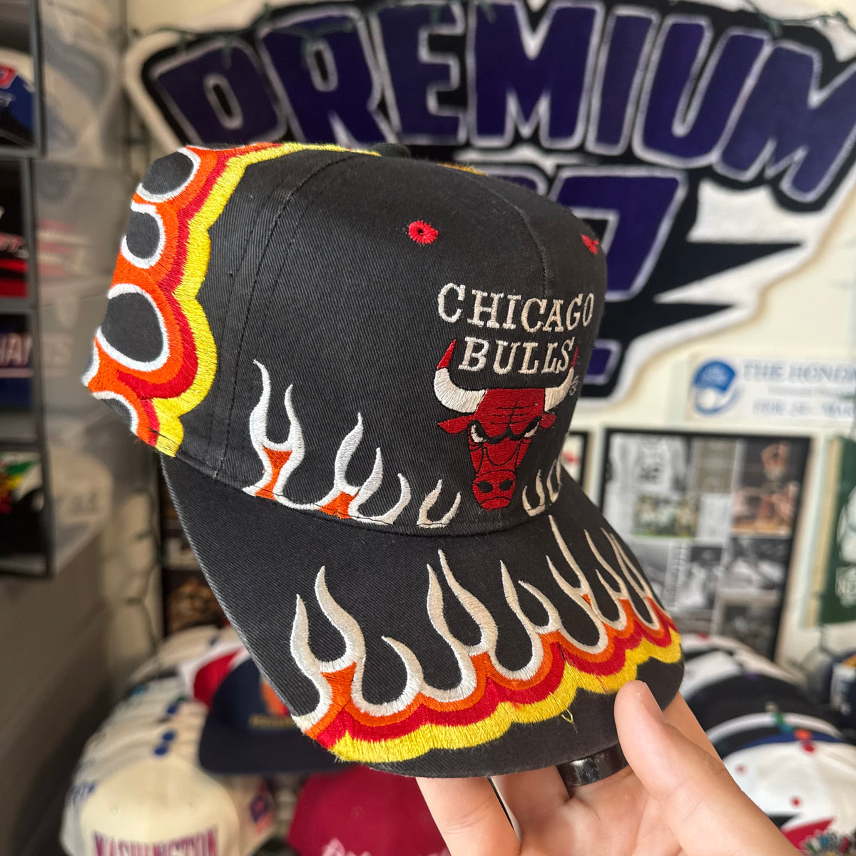 Chicago Bulls Flames Plain Logo by Walt3 NBA Basketball Snapback