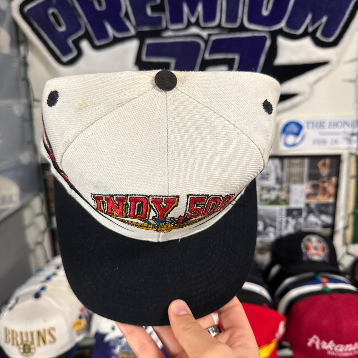 Indy 500 Logo Athletic Diamond Cut. Indy Motor Speedway 90’s Indy Car Racing Snapback
