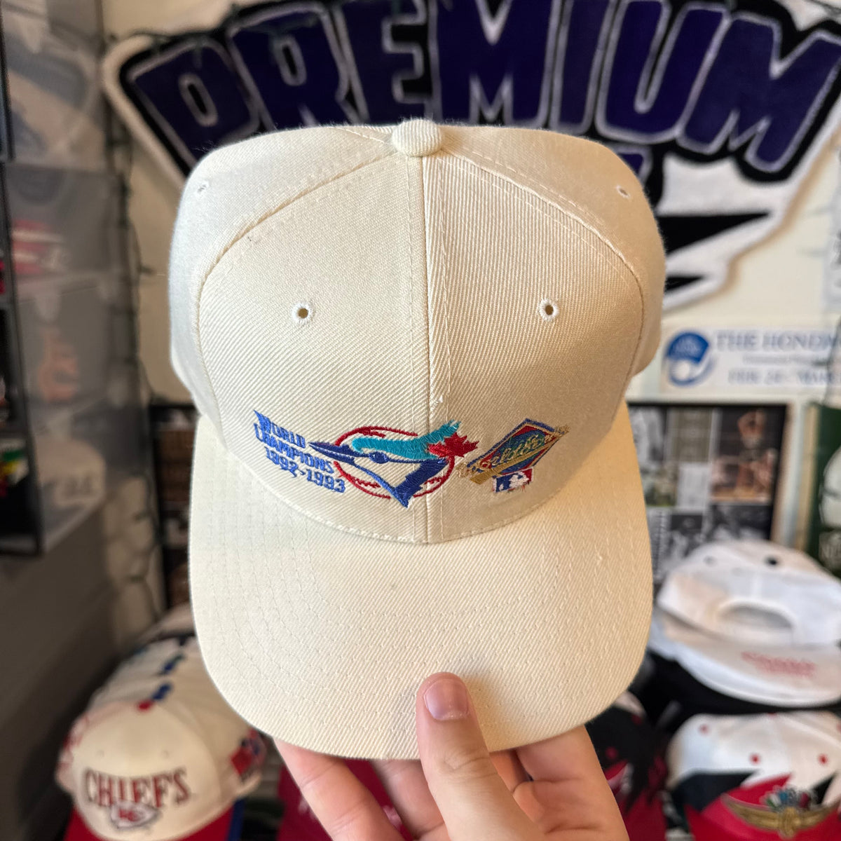 Toronto Blue Jays World Series Champions 1992 - 1993 Cream Color MLB Baseball Snapback