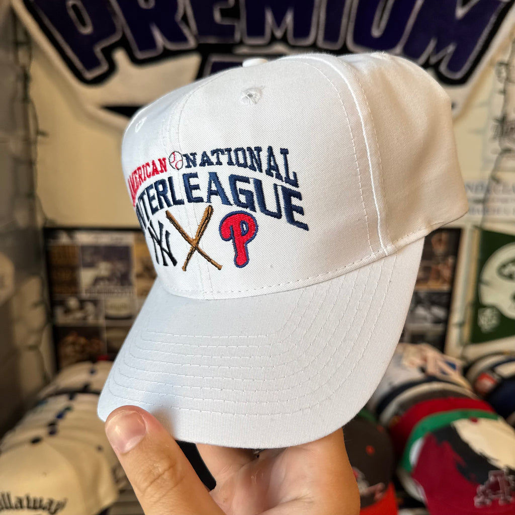 American League National League New York Yankees vs Philadelphia Phillies Logo 7 MLB Baseball Snapback