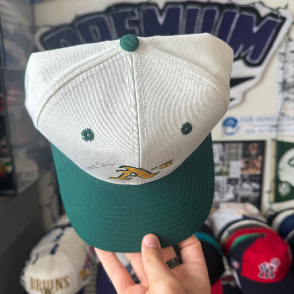 Oakland Athletics Plain Logo Twins Enterprise MLB Baseball Snapback signed by Steve Ontiveros
