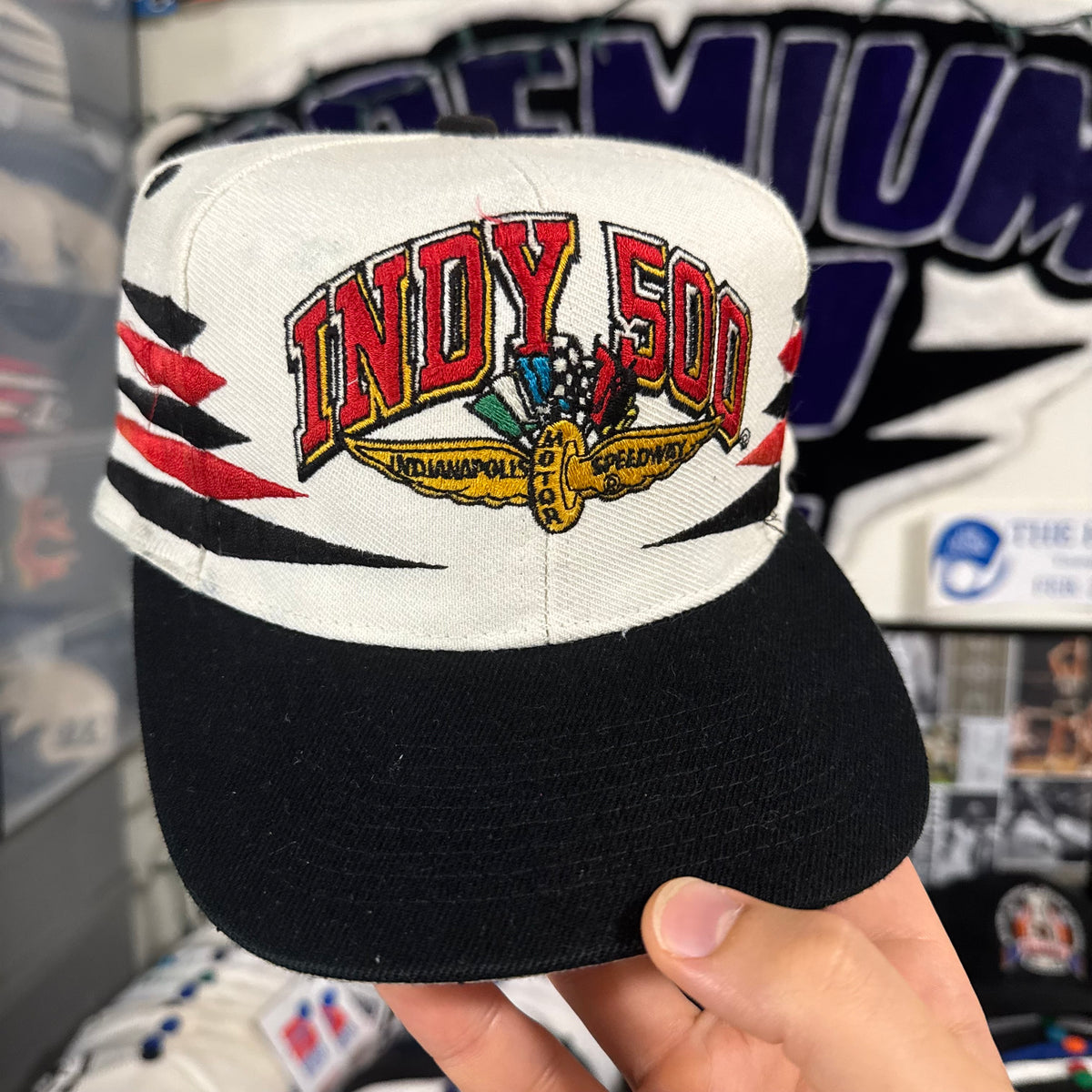Indy 500 Logo Athletic Diamond Cut. Indy Motor Speedway 90’s Indy Car Racing Snapback