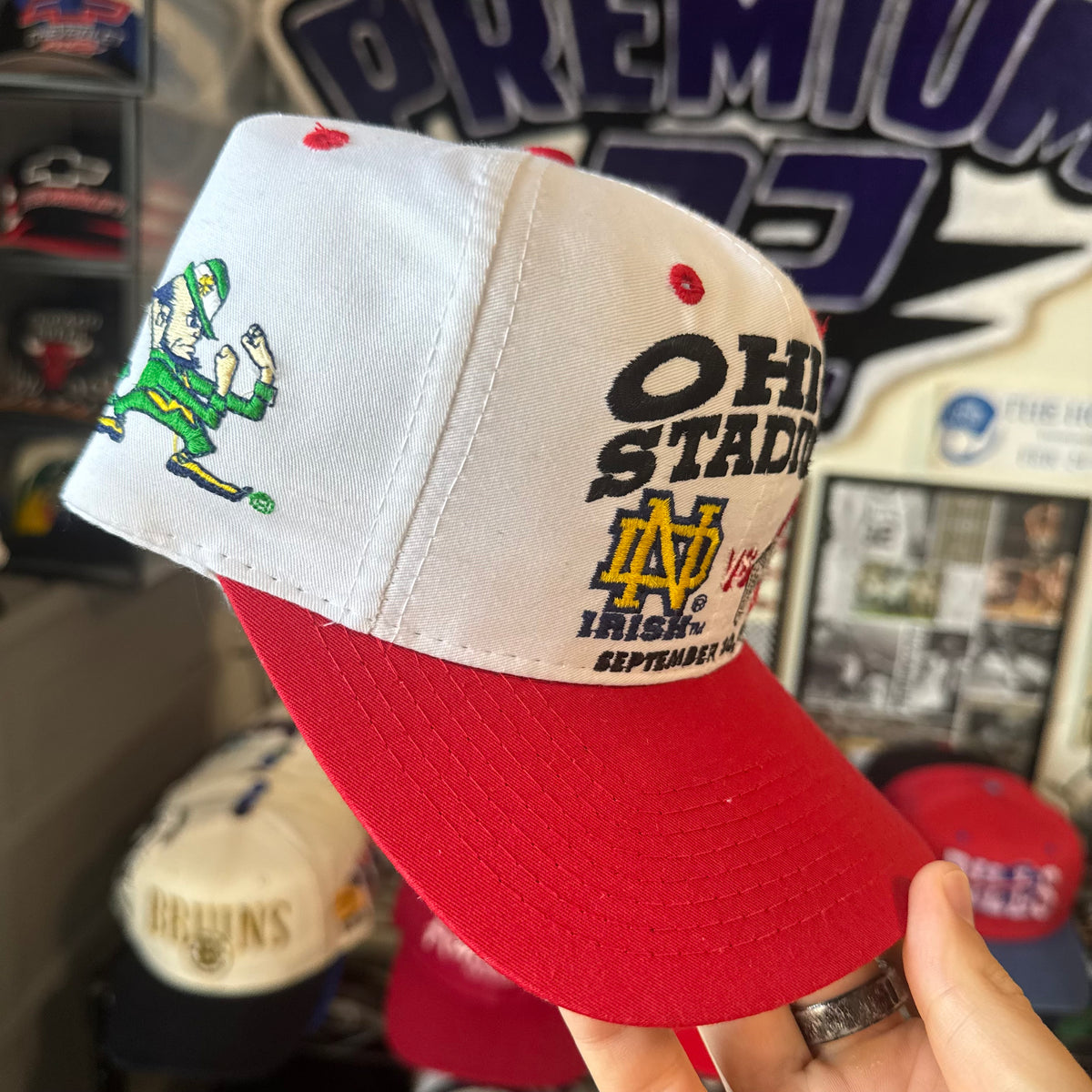 Ohio Stadium 1995 University of Notre Dame Irish vs Ohio State University Buckeyes Logo 7 NCAA College Football Snapback