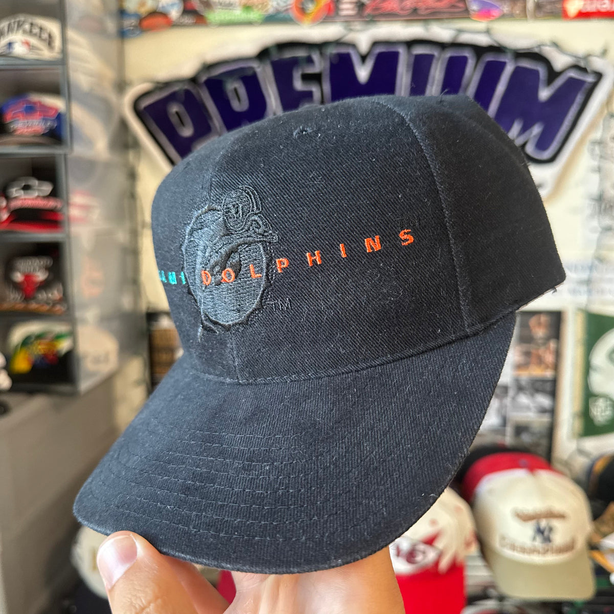Miami Dolphins American Needle Thin Line black on black NFL Football SnapBack