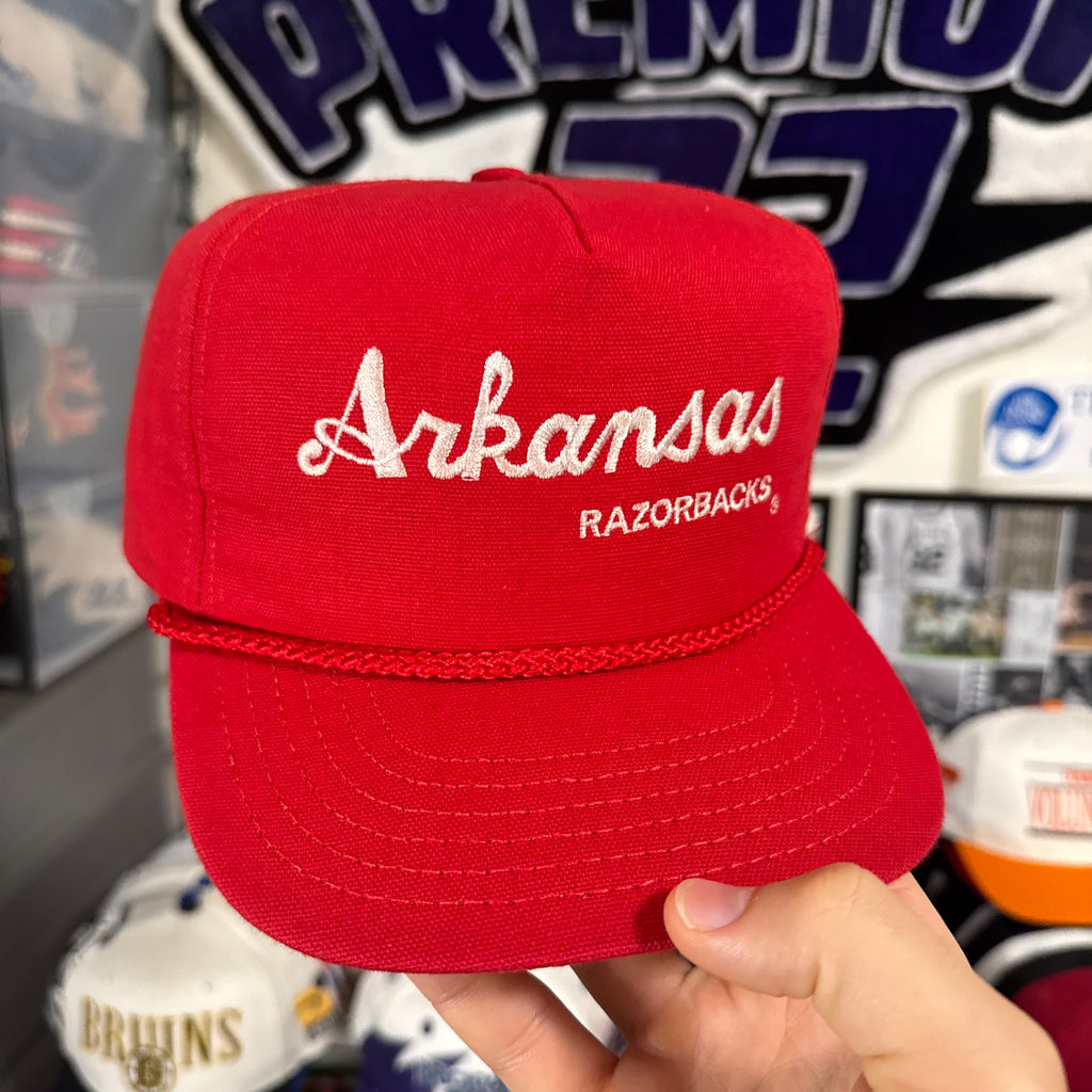 University of Arkansas Razorbacks Script Style Lightweight Trucker Rope NCAA College Snapback