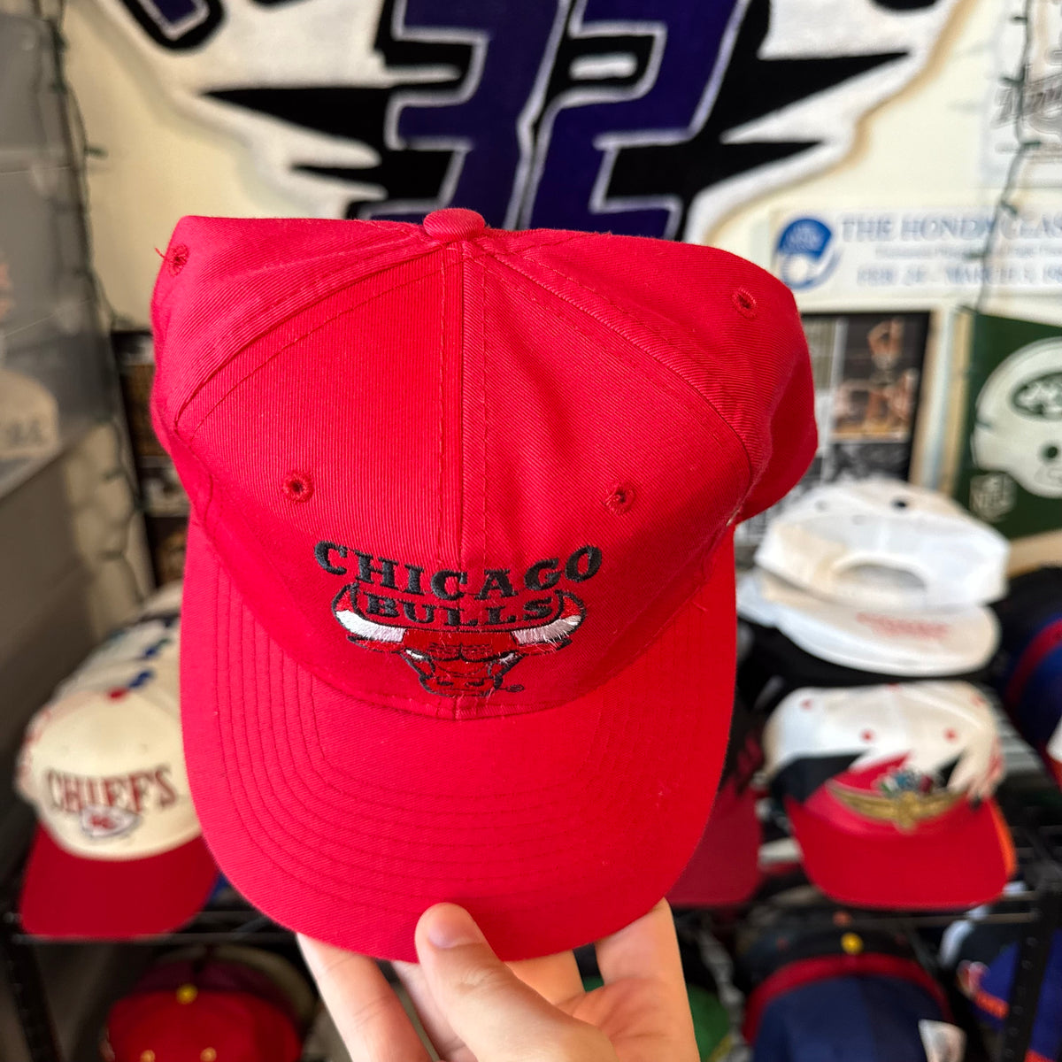 Chicago Bulls American Needle Blockhead Plain Logo front, Blockhead Spellout Back NBA Basketball Snapback
