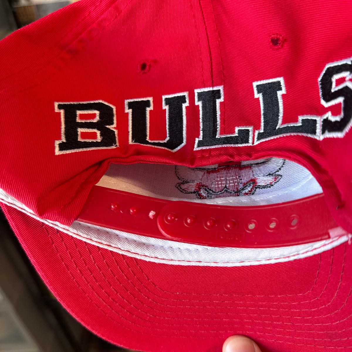 Chicago Bulls American Needle Blockhead Plain Logo front, Blockhead Spellout Back NBA Basketball Snapback